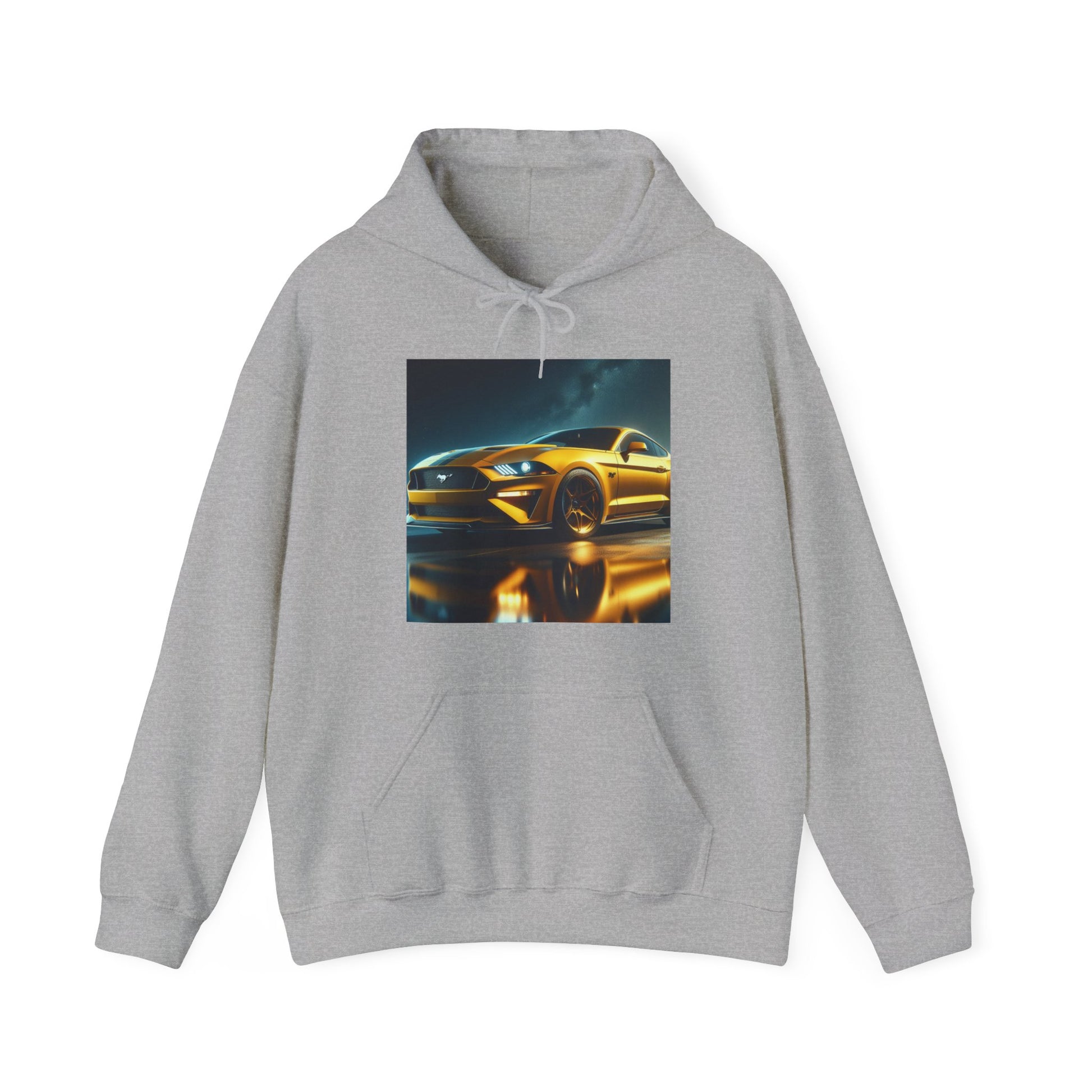 Yellow Mustang Hoodie Hoodie Printify Sport Grey S 