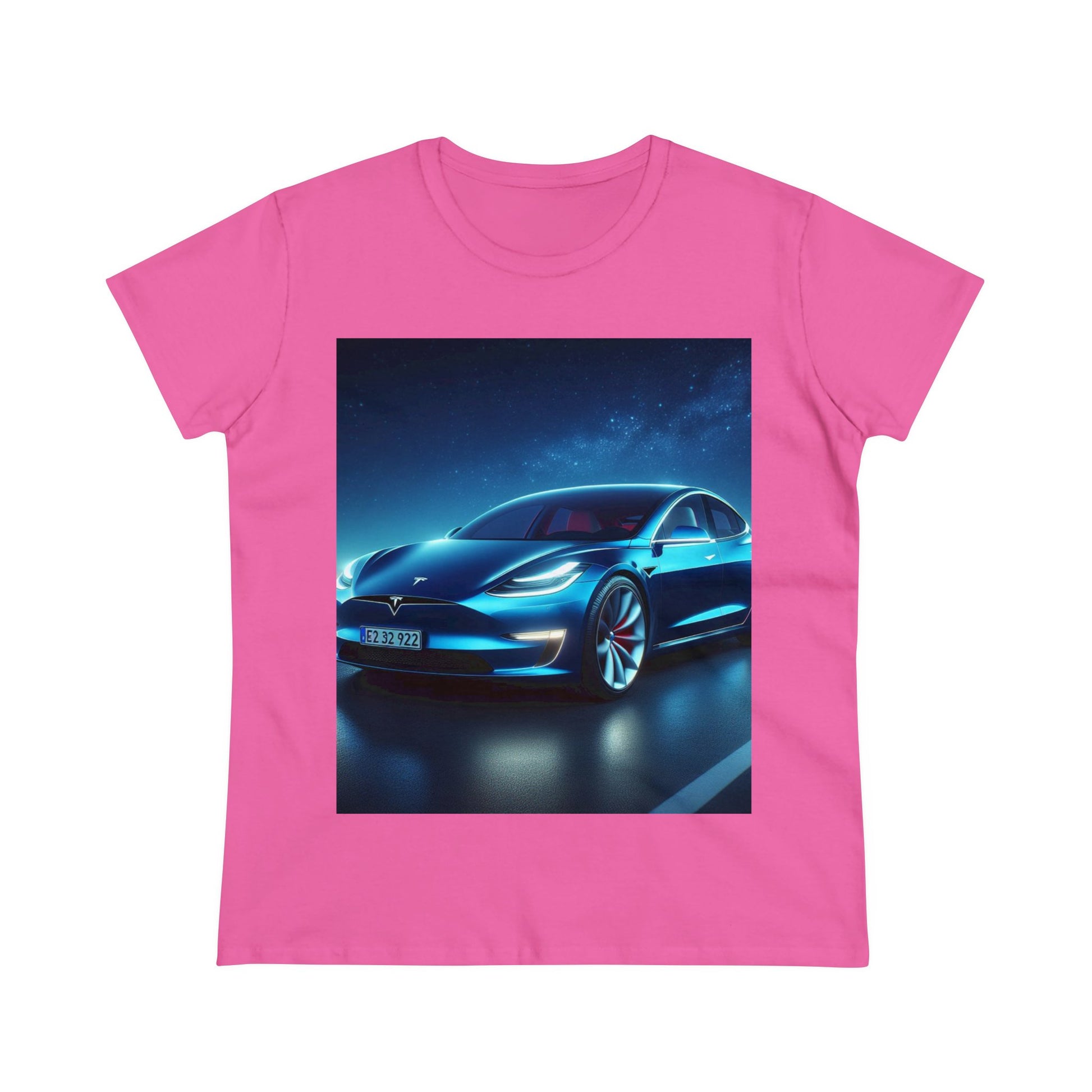 Blue Tesla T-Shirt T-Shirt Printify Azalea S 