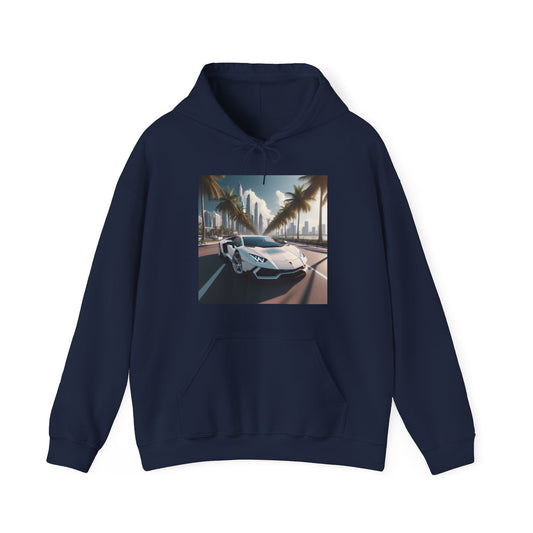 White Lamborghini Hoodie Hoodie Printify Navy S 