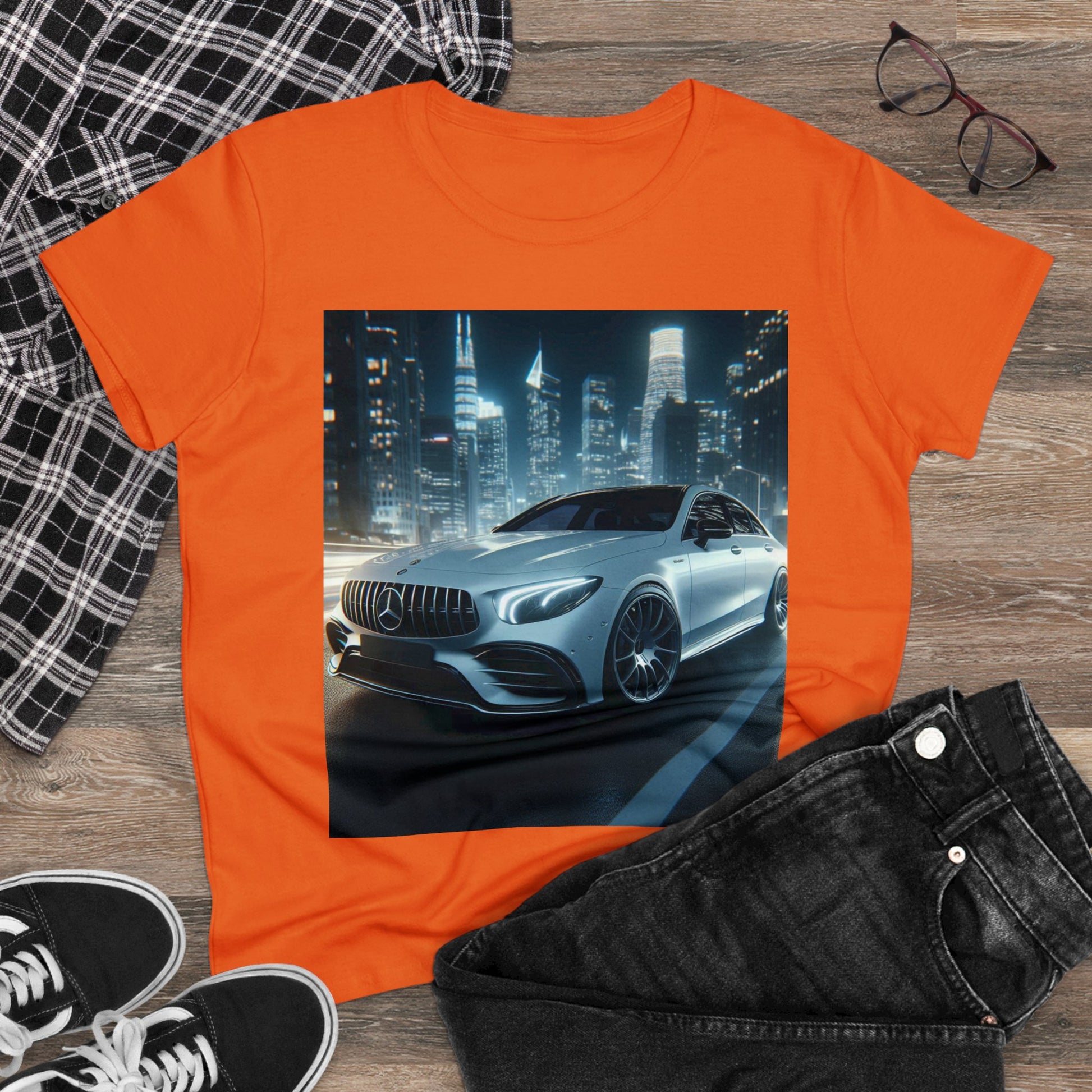 White Mercedes T-Shirt T-Shirt Printify   