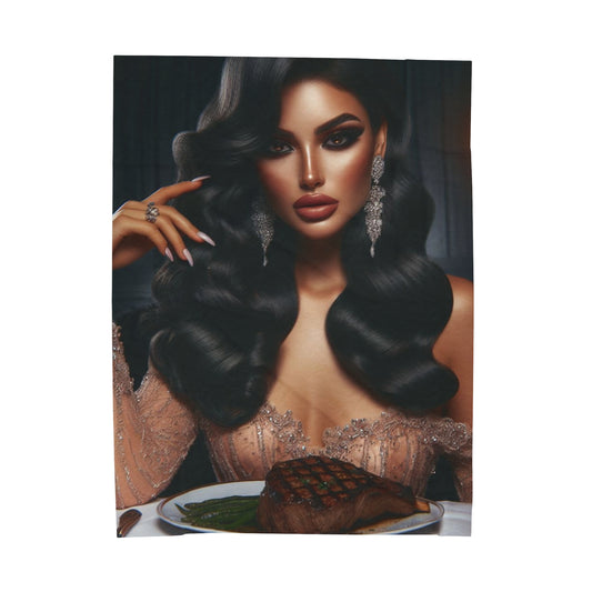 Elegant Meal Plush Blanket All Over Prints Printify 60" × 80"  