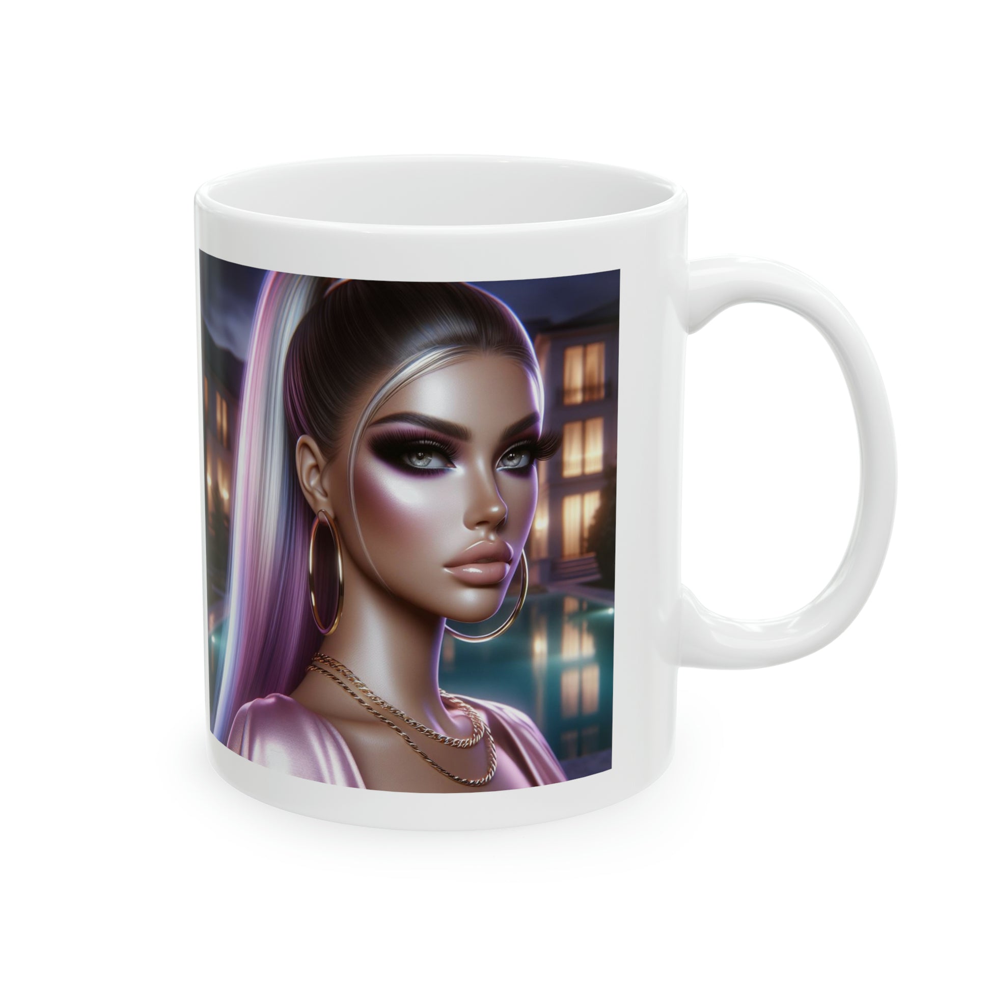 Pink at Night Mug Mug Printify   