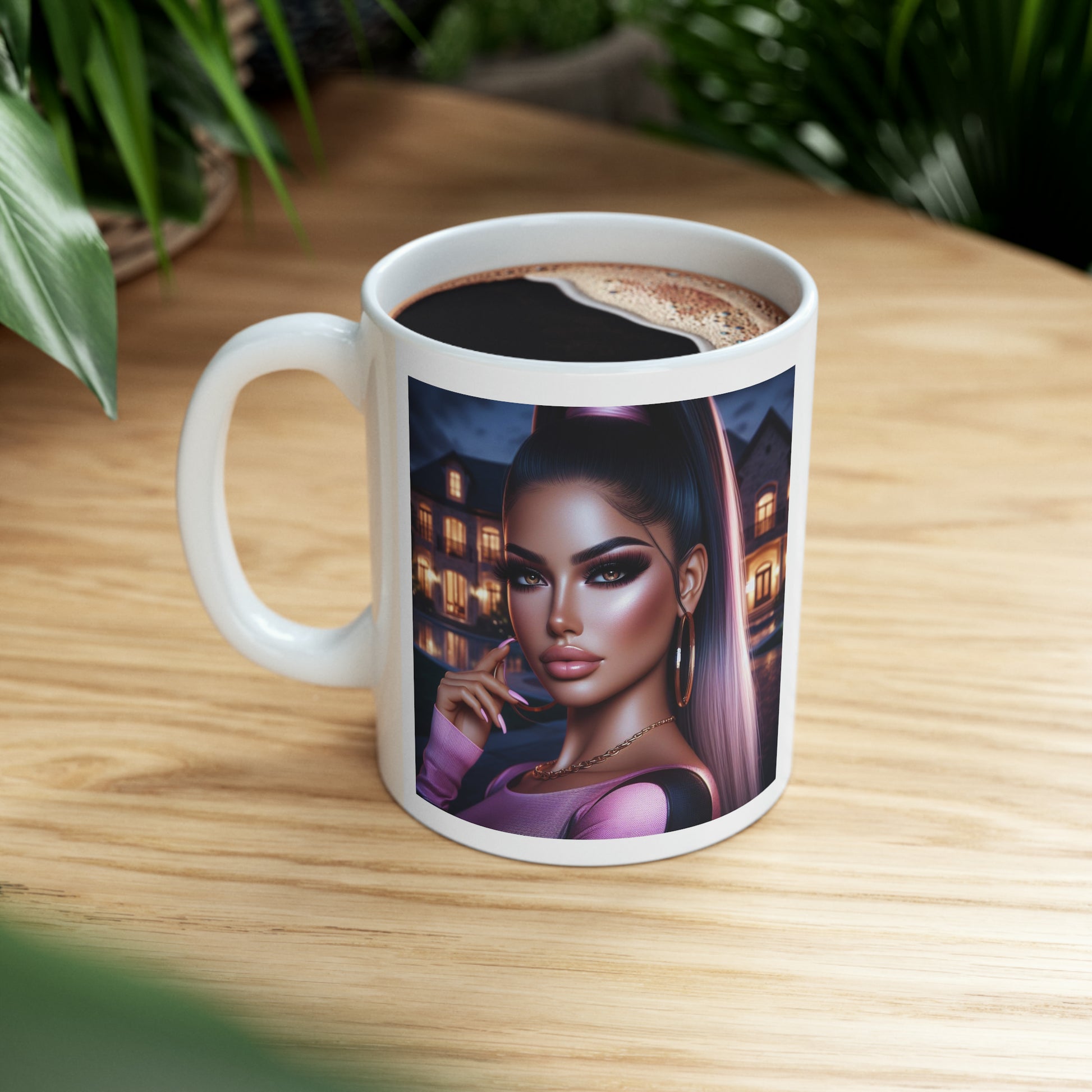 Pink at Night Mug Mug Printify   