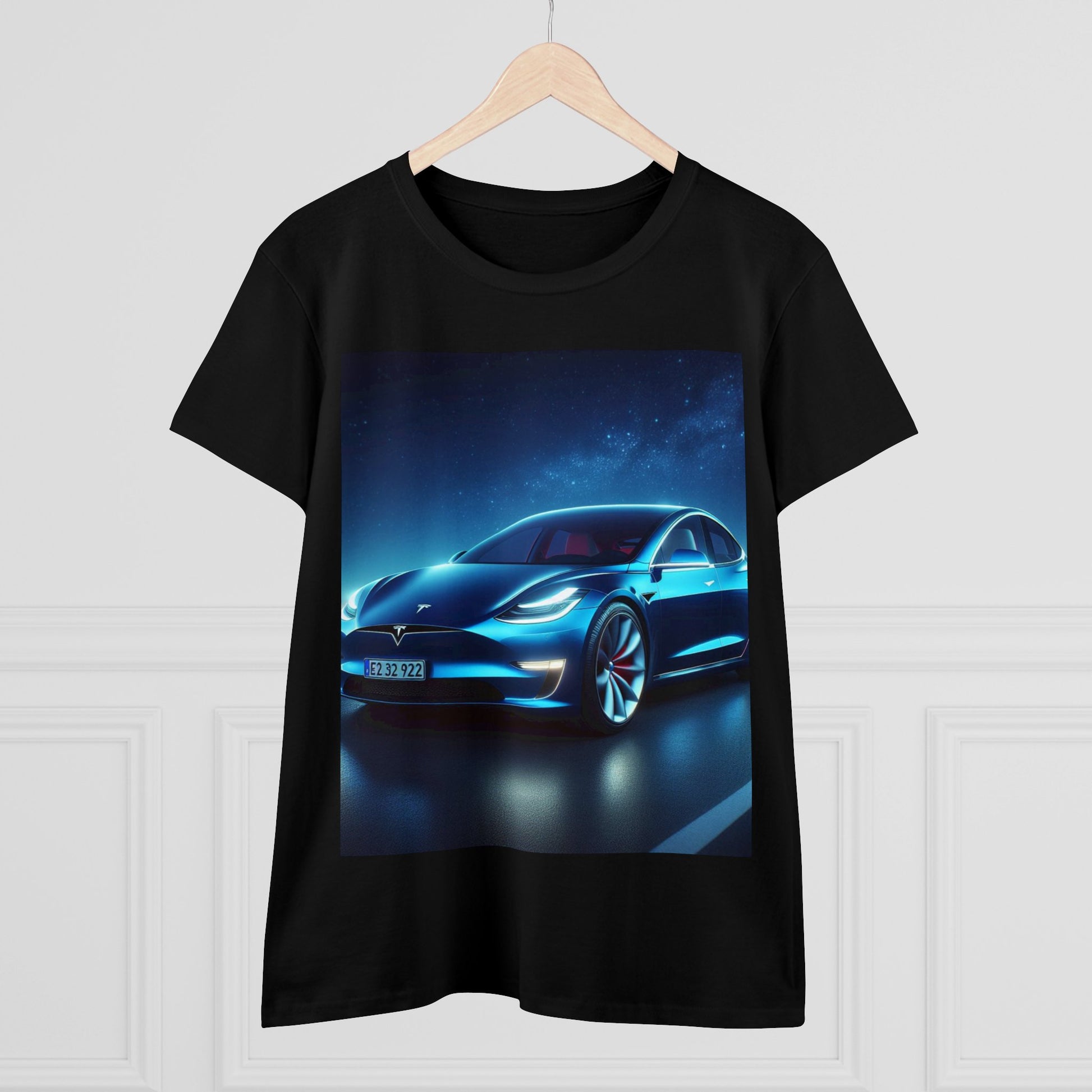 Blue Tesla T-Shirt T-Shirt Printify   