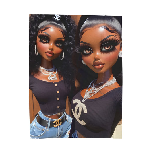 Outside Baddies Plush Blanket All Over Prints Printify 60" × 80"  