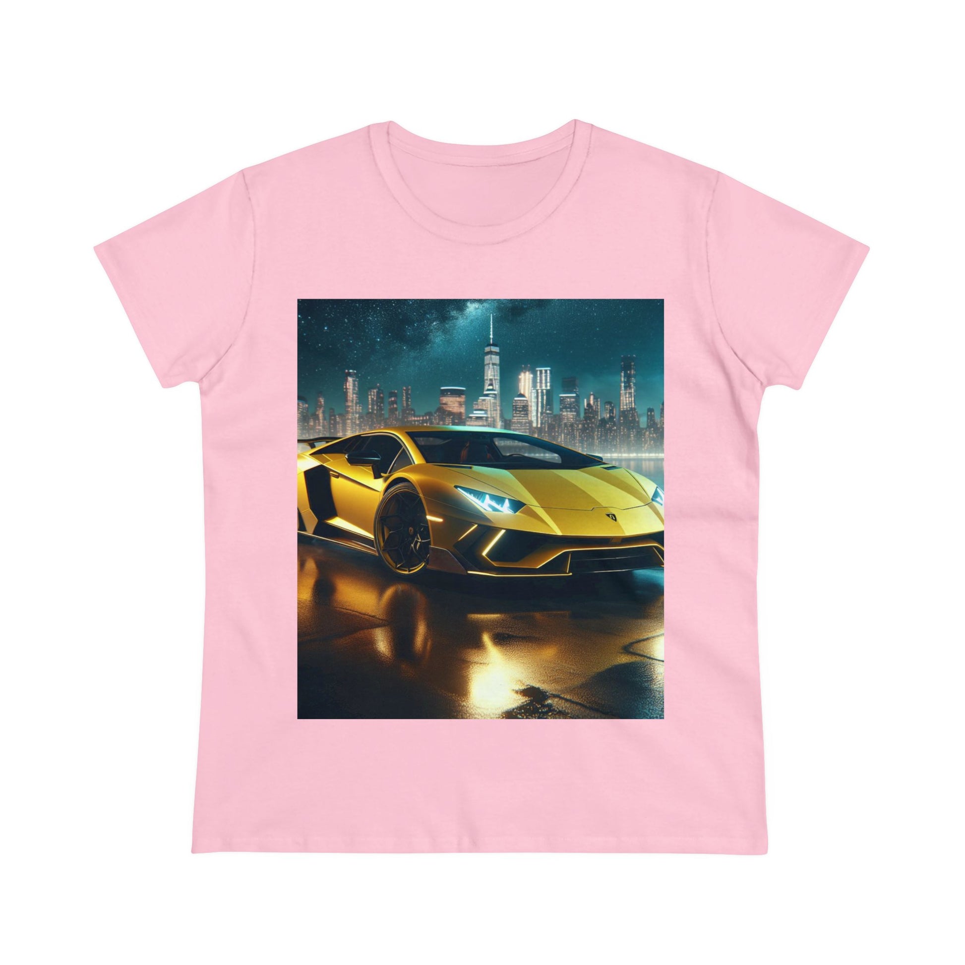 Yellow Lamborghini T-Shirt T-Shirt Printify Light Pink S 