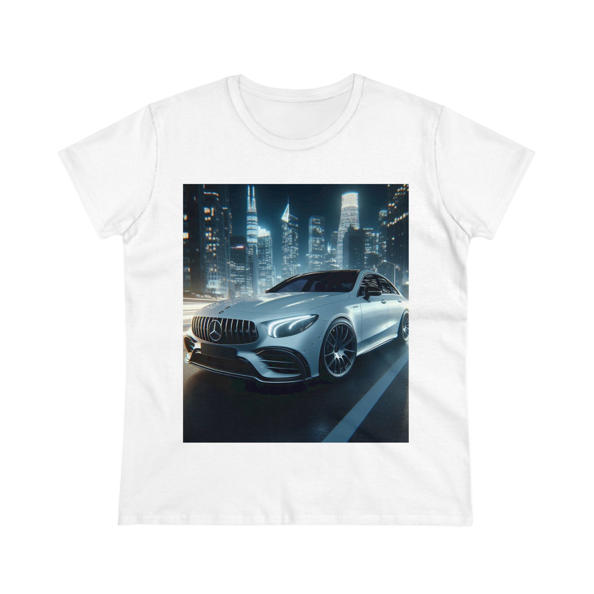 White Mercedes T-Shirt T-Shirt Printify White S 