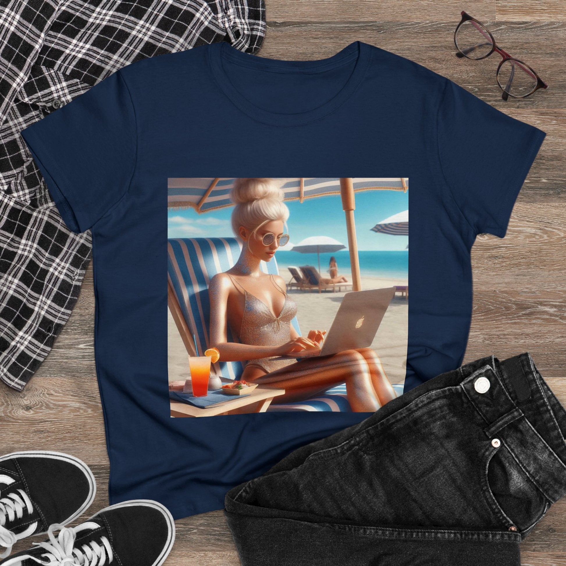 Work Day at the Beach T-Shirt T-Shirt Printify   