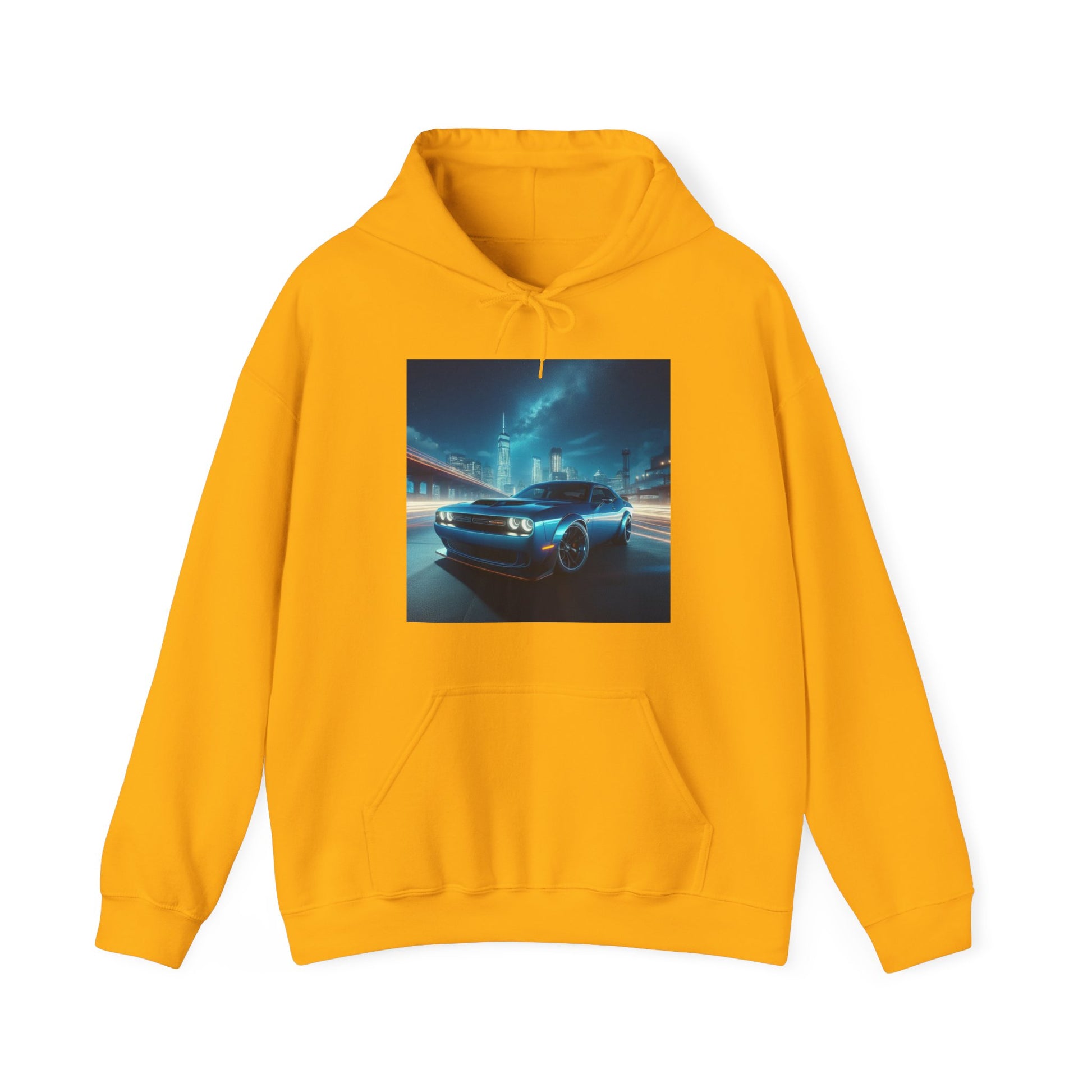 Blue Challenger Hoodie Hoodie Printify Gold S 