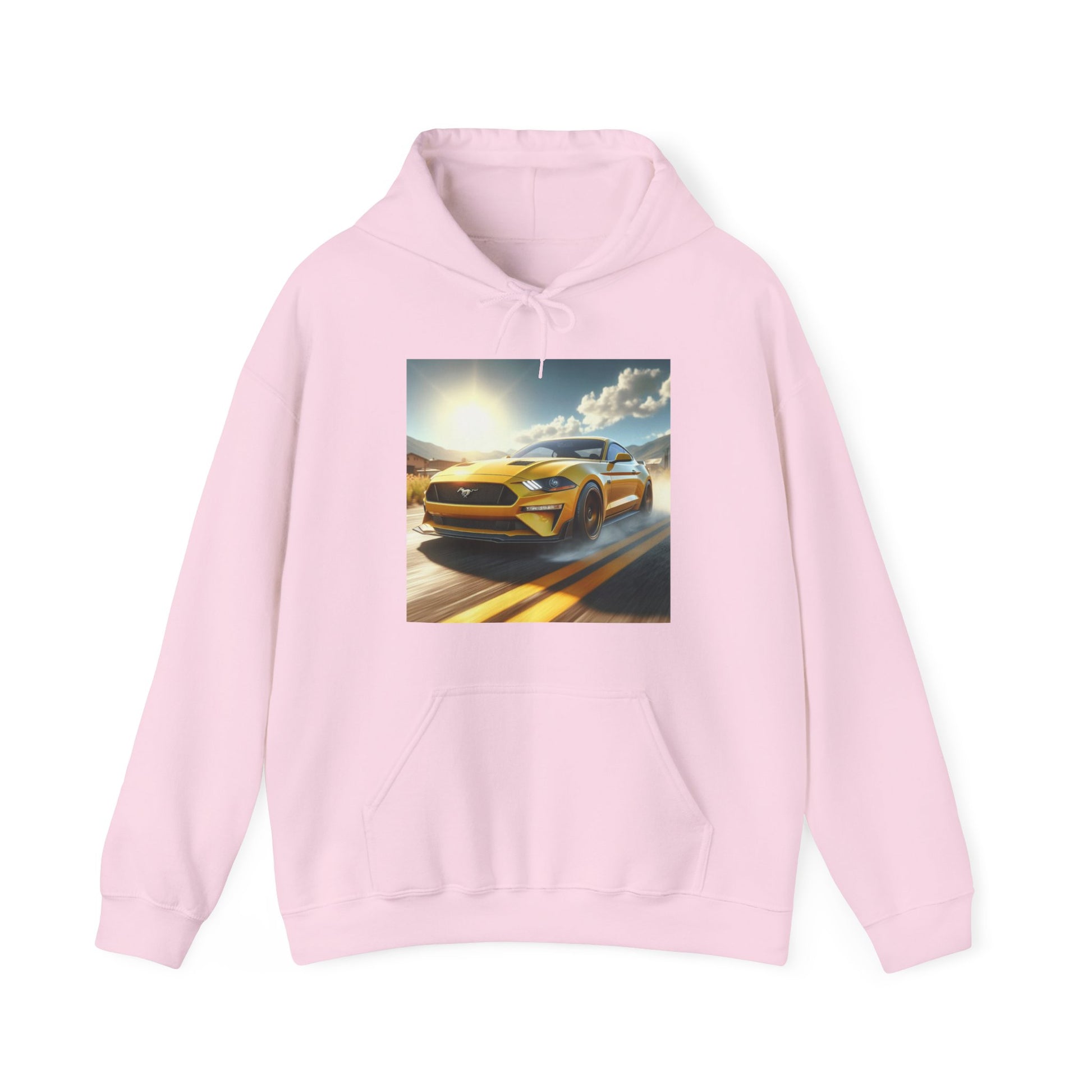 Yellow Mustang Hoodie Hoodie Printify Light Pink S 