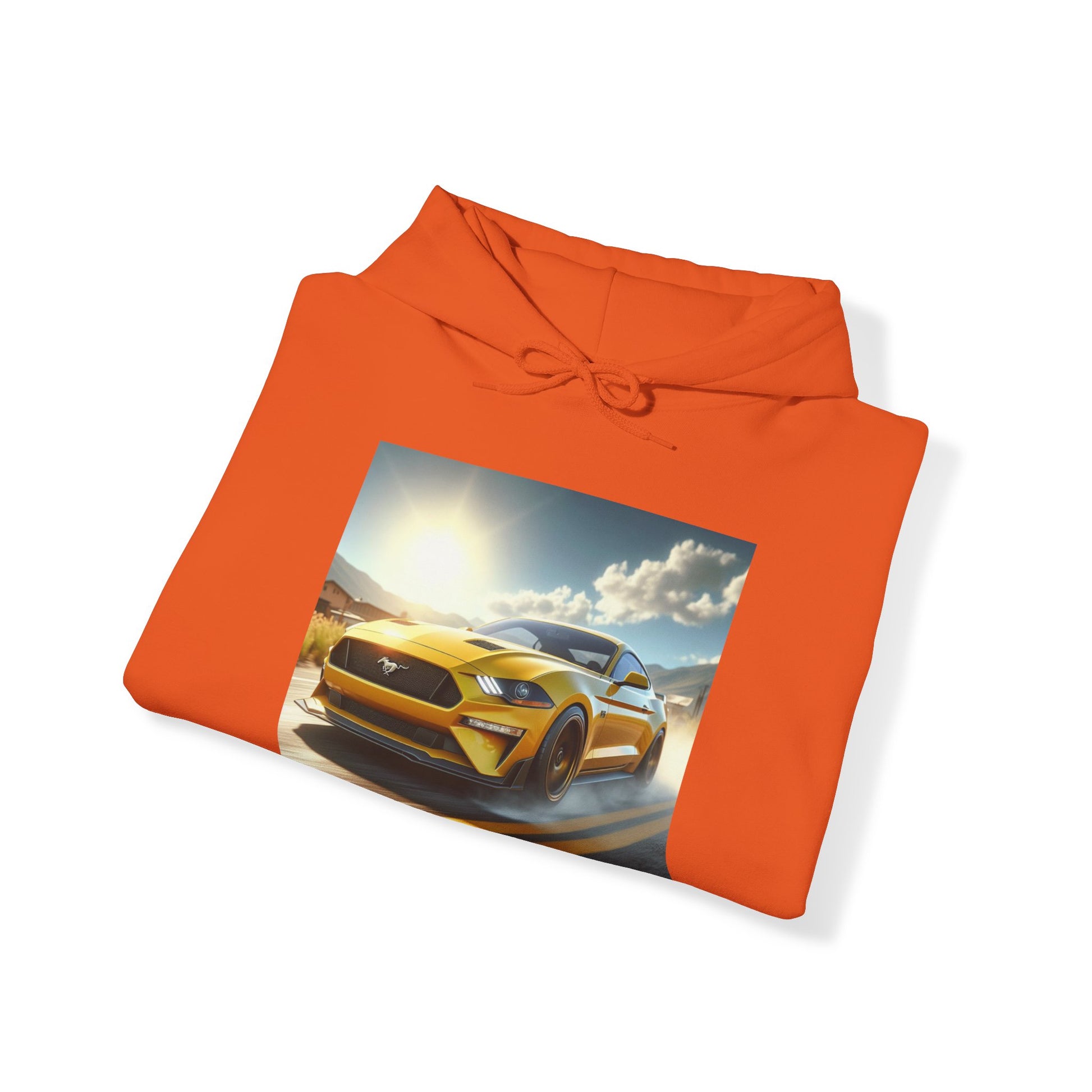 Yellow Mustang Hoodie Hoodie Printify   