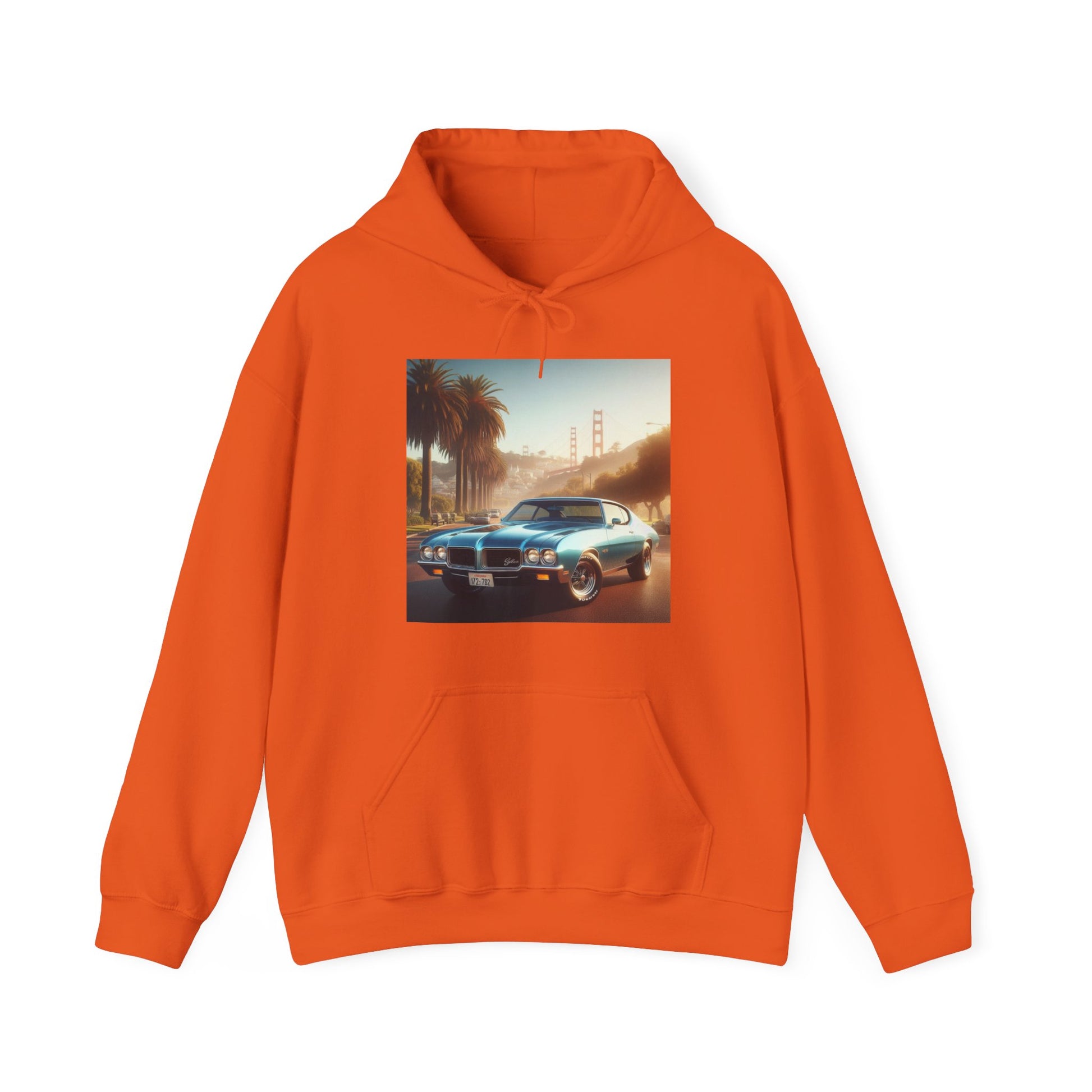 1972 Blue Buick Gran Sport Hoodie Hoodie Printify Orange S 