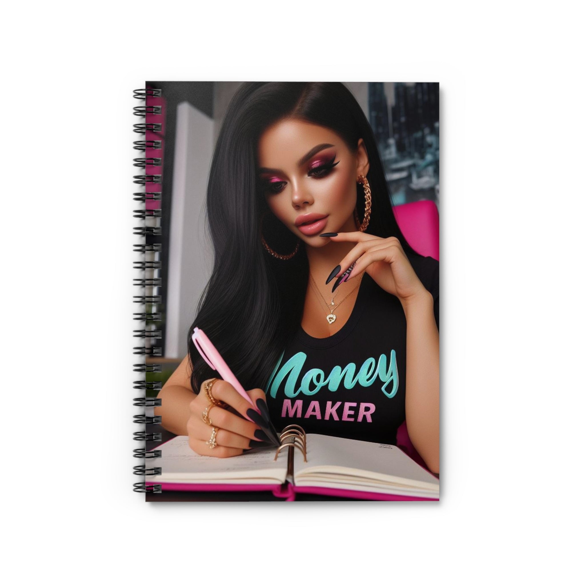 Money Maker Spiral Notebook Paper products Printify One Size  