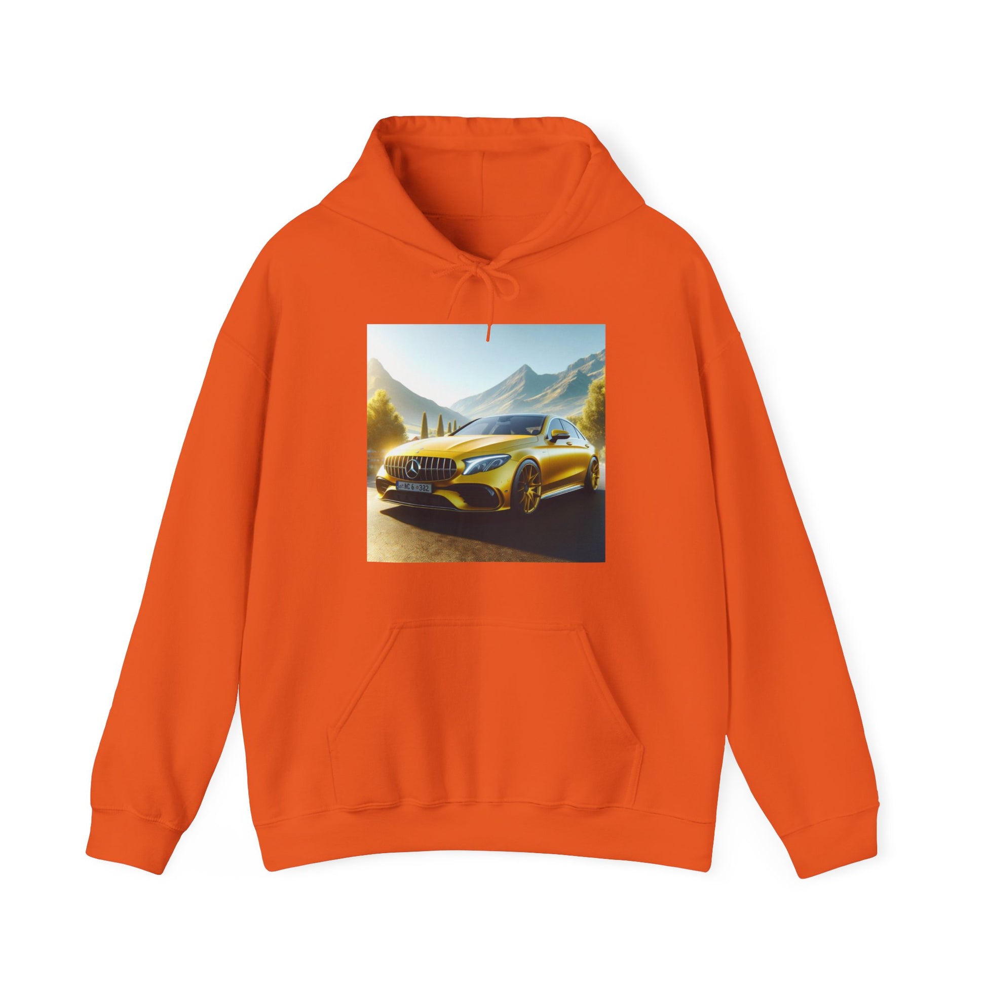 Yellow Mercedes Hoodie Hoodie Printify Orange S 