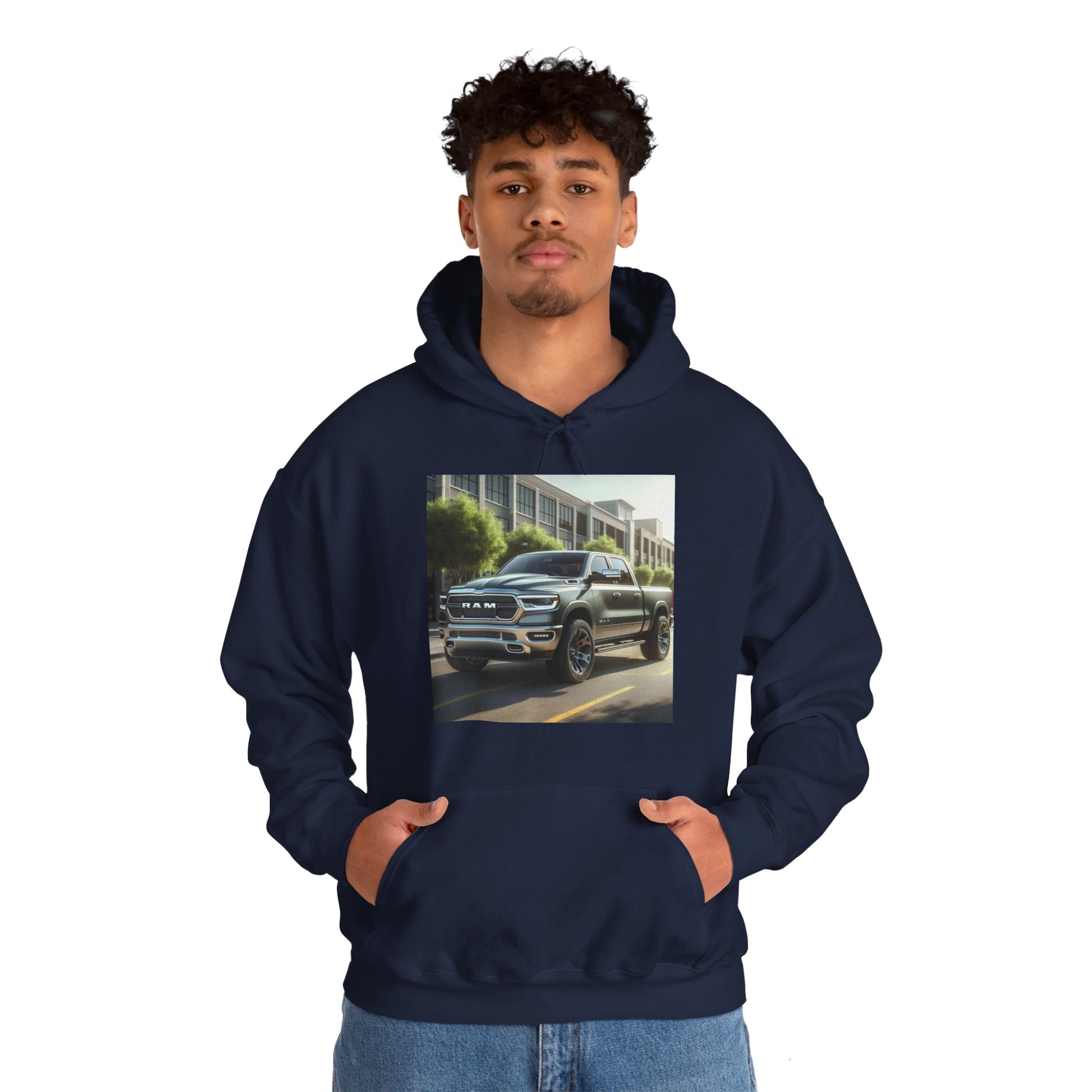 Gray Dodge Ram Hoodie Hoodie Printify   