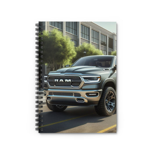 Gray Dodge Ram Spiral Notebook Paper products Printify One Size  