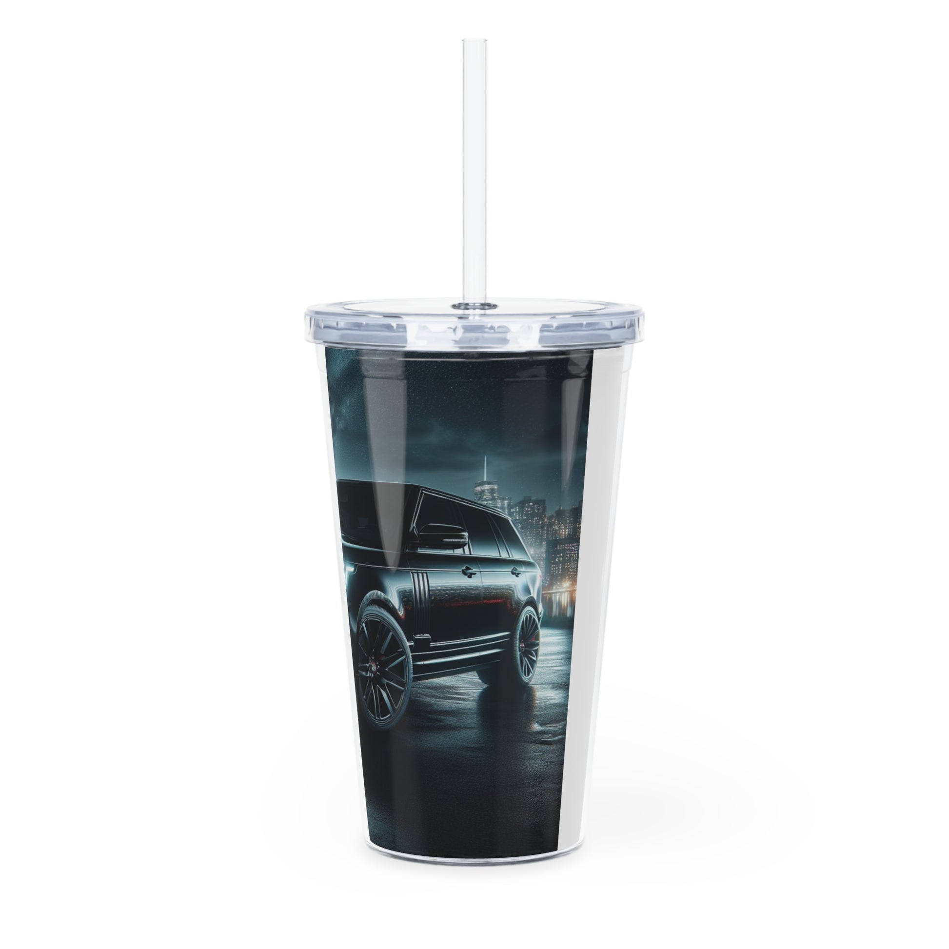 Black Range Rover Tumbler with Straw Mug Printify   