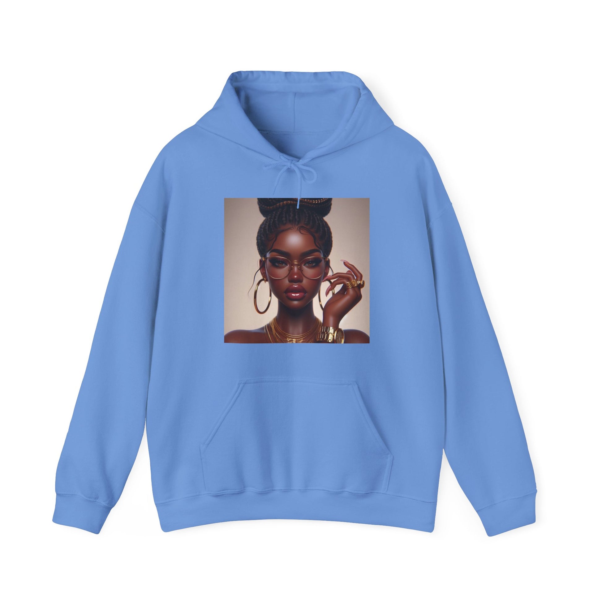 Chocolate Gold Hoodie Hoodie Printify Carolina Blue S 