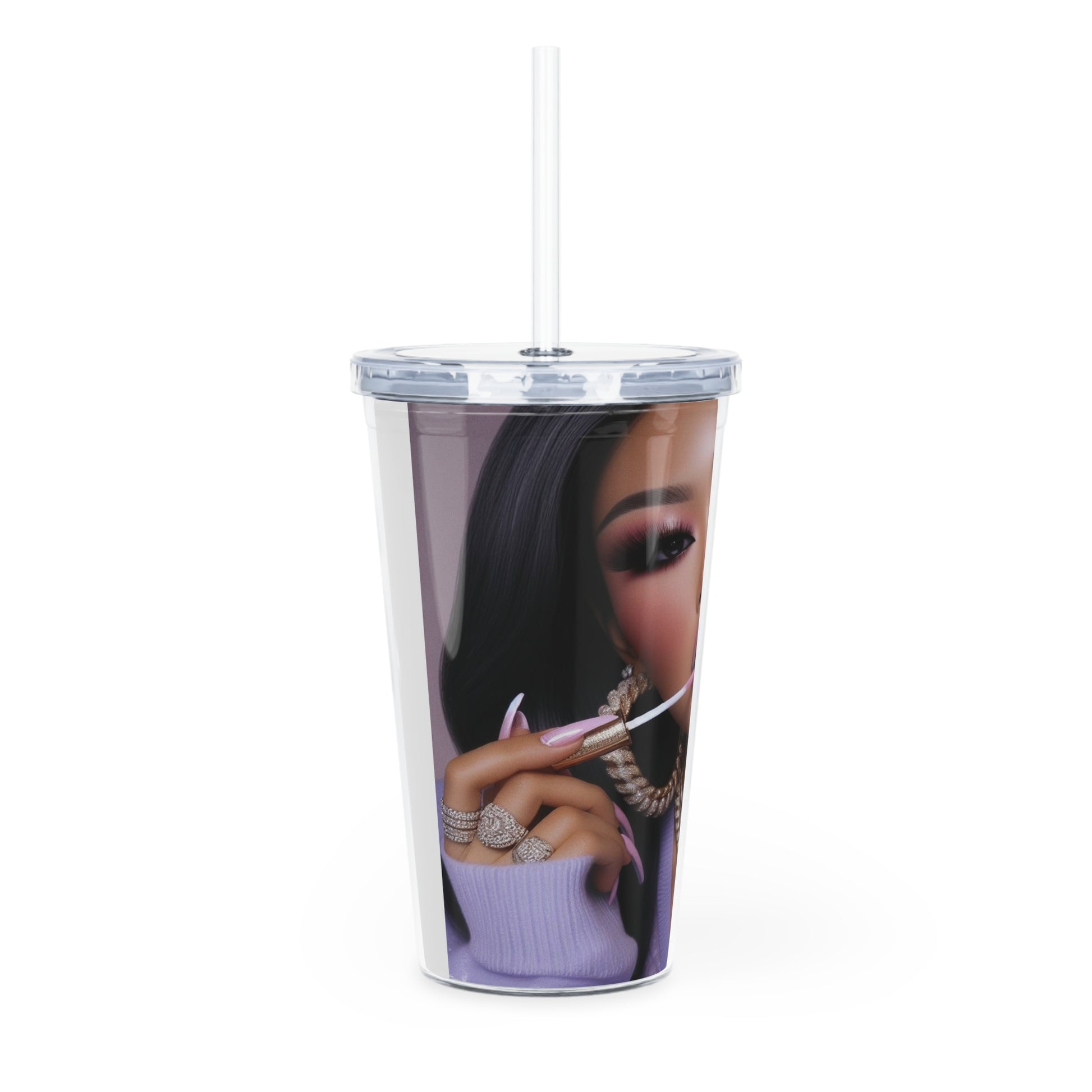 Gloss Up Tumbler with Straw Mug Printify   