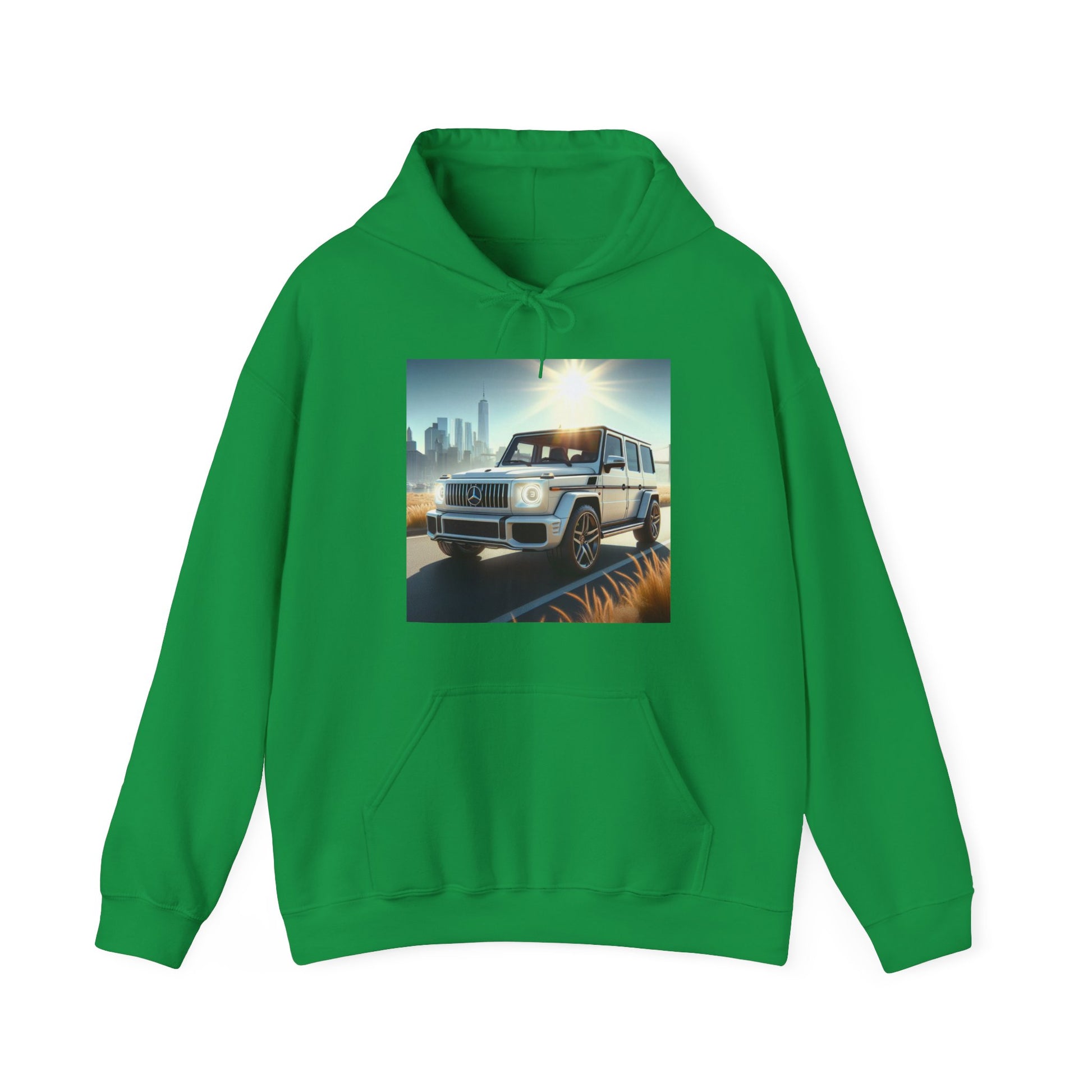 White G-Wagon Hoodie Hoodie Printify Irish Green S 