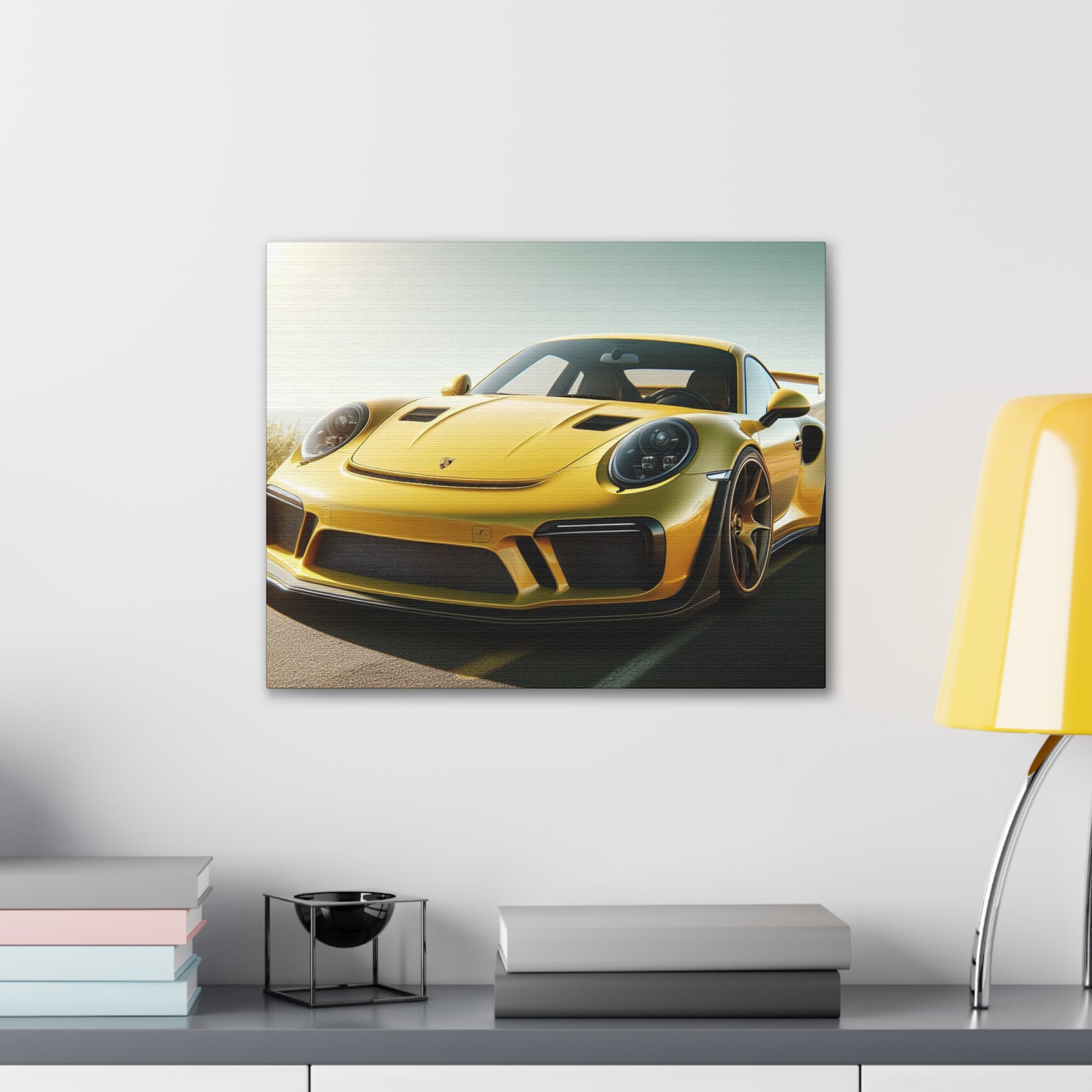 Yellow Porsche Canvas Canvas Printify 20″ x 16″ (Horizontal) 0.75'' 