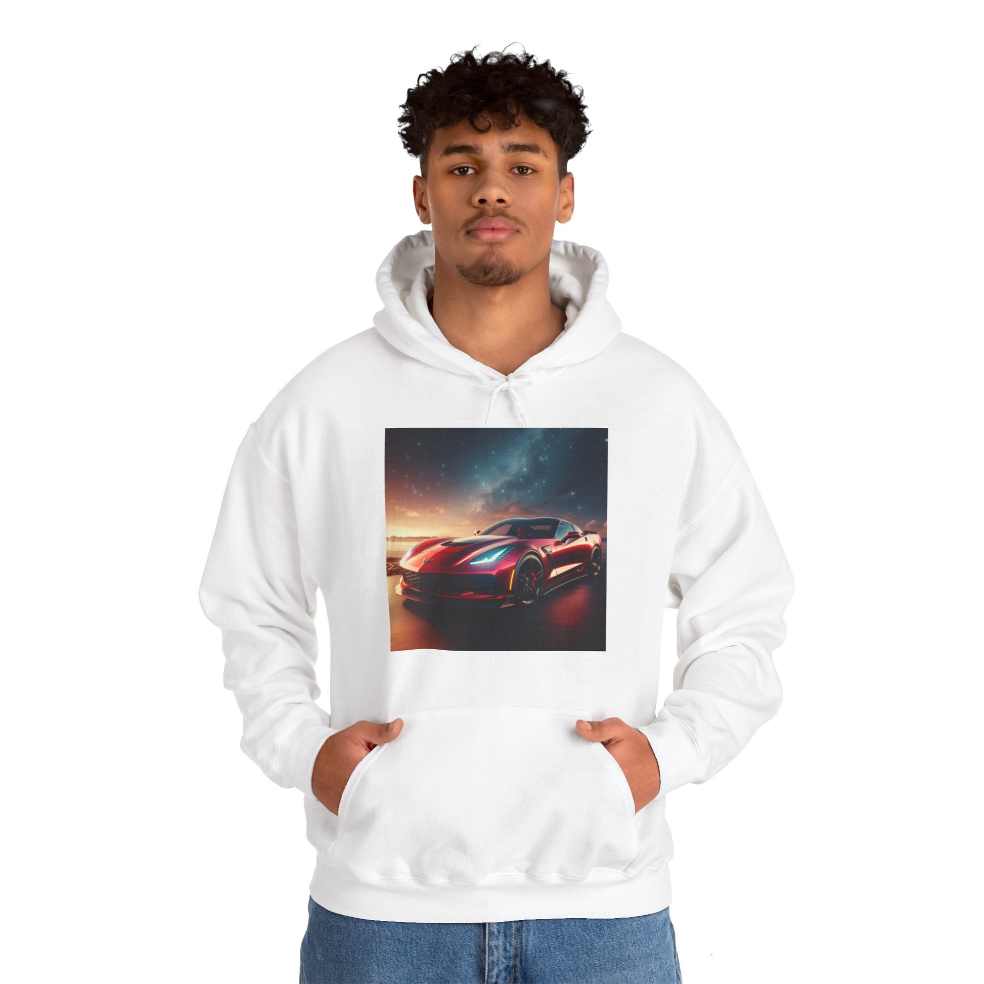 Red Corvette Hoodie Hoodie Printify   