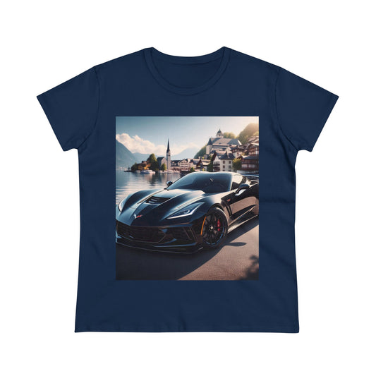Black Corvette T-Shirt T-Shirt Printify Navy S 