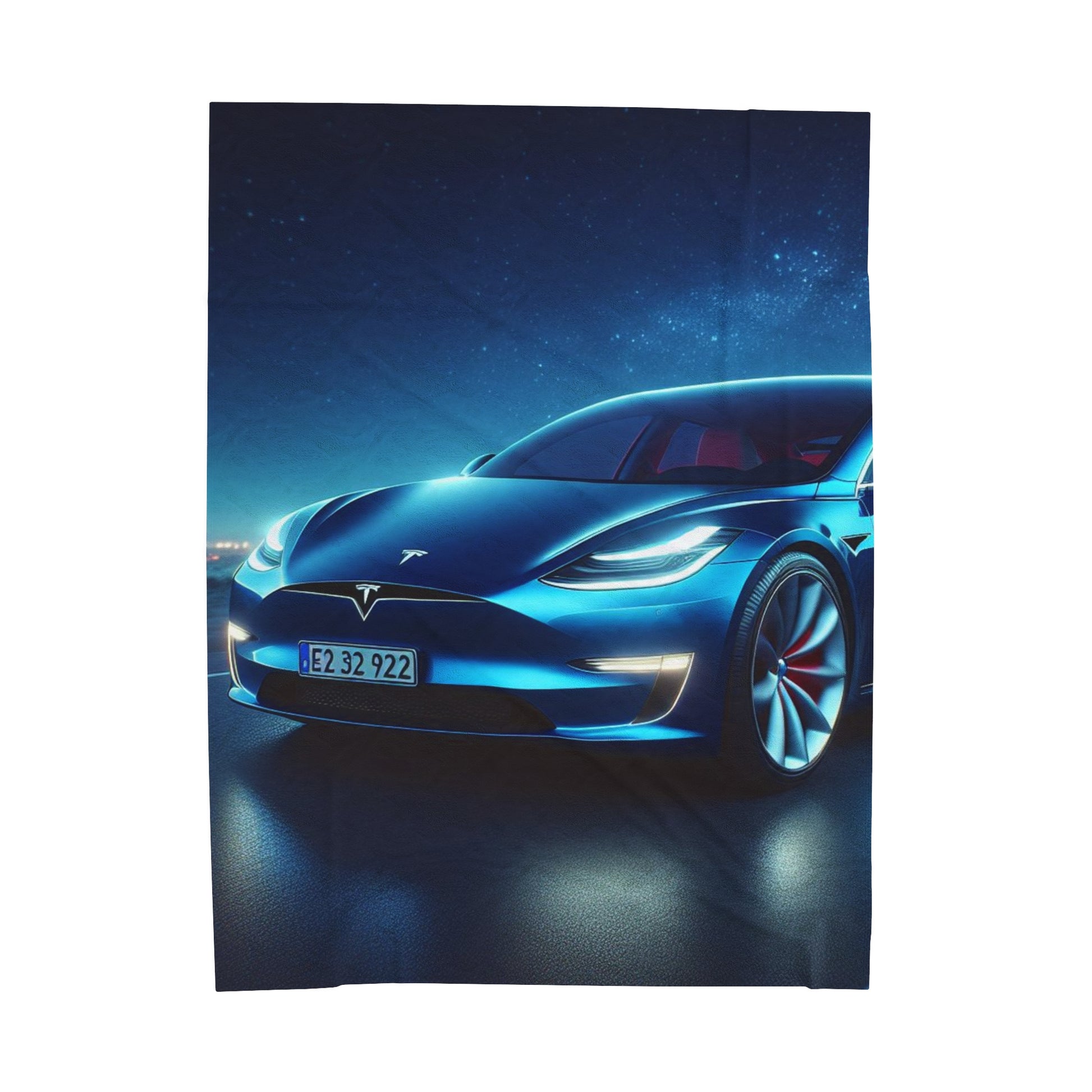 Blue Tesla Plush Blanket All Over Prints Printify 60" × 80"  