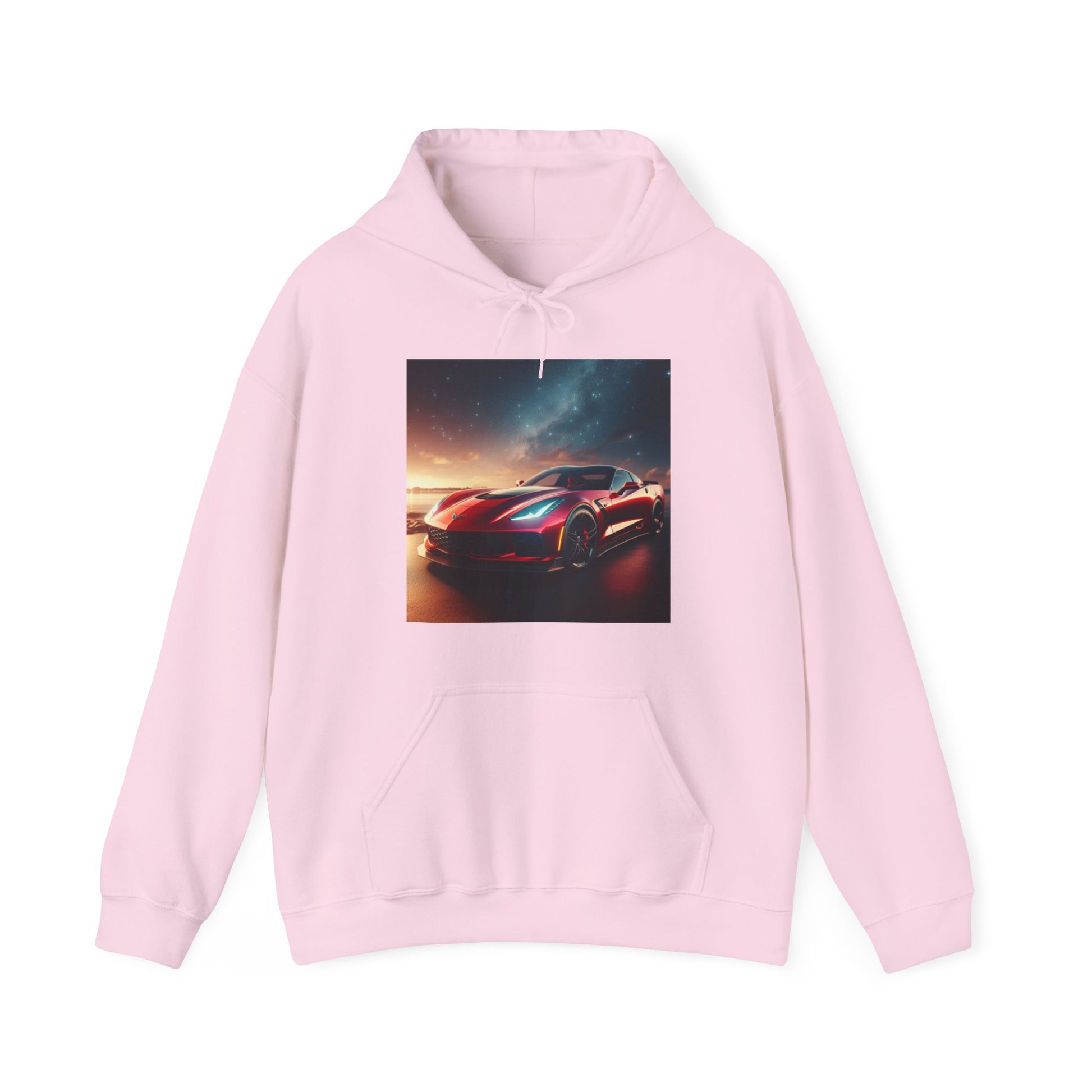 Red Corvette Hoodie Hoodie Printify Light Pink S 