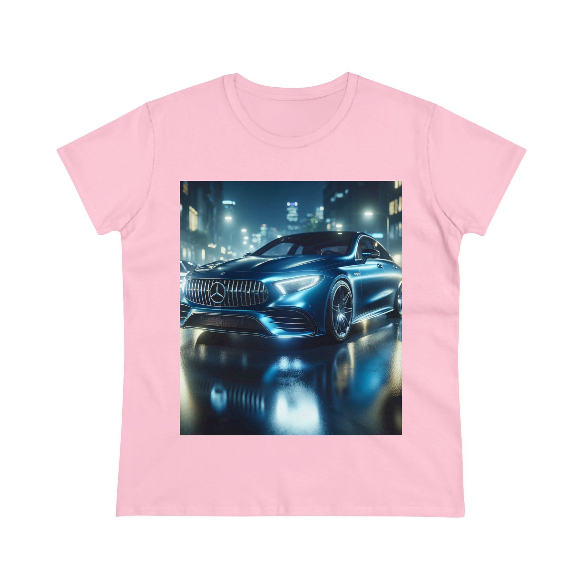 Blue Mercedes T-Shirt T-Shirt Printify Light Pink S 