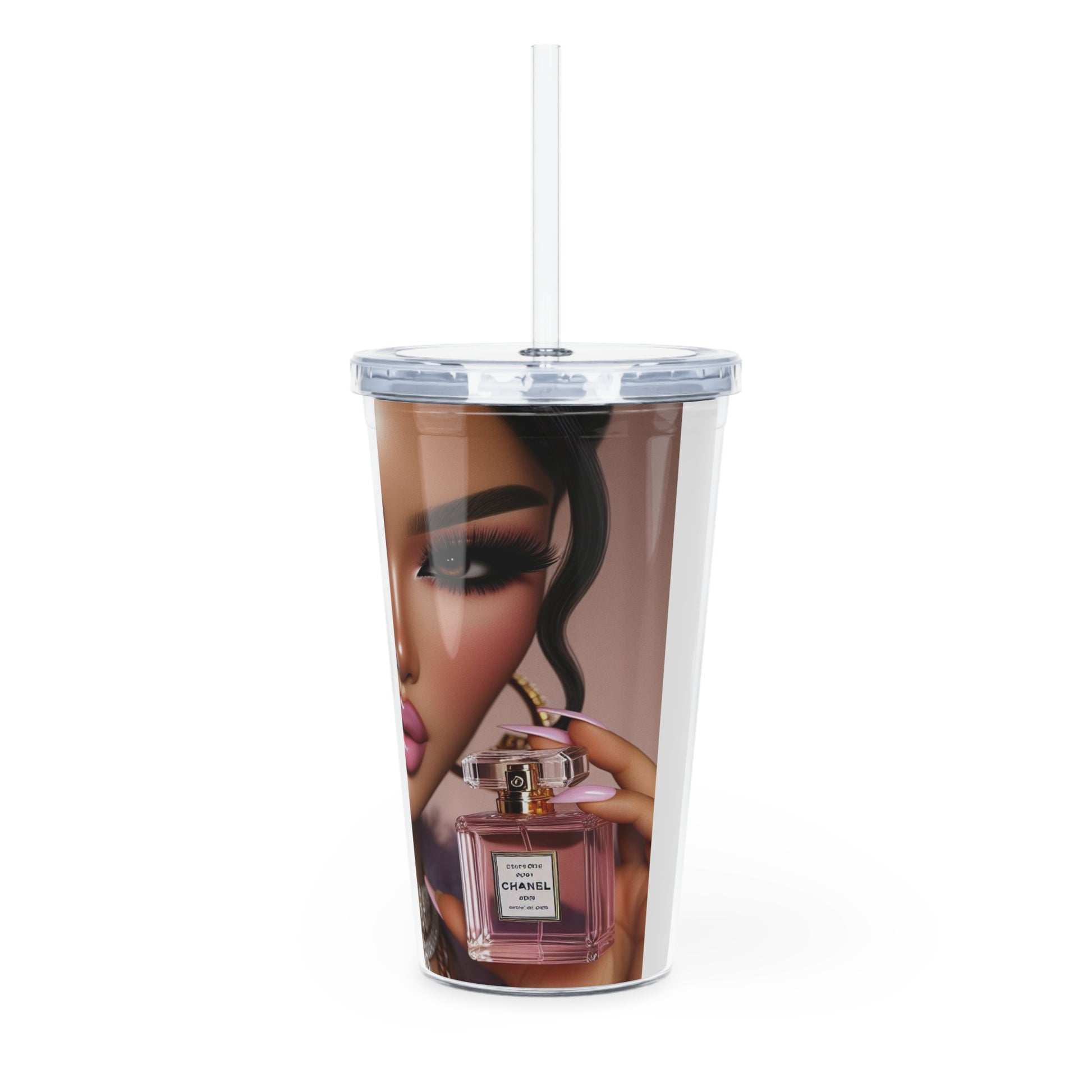 Chanel Please Tumbler with Straw Mug Printify   