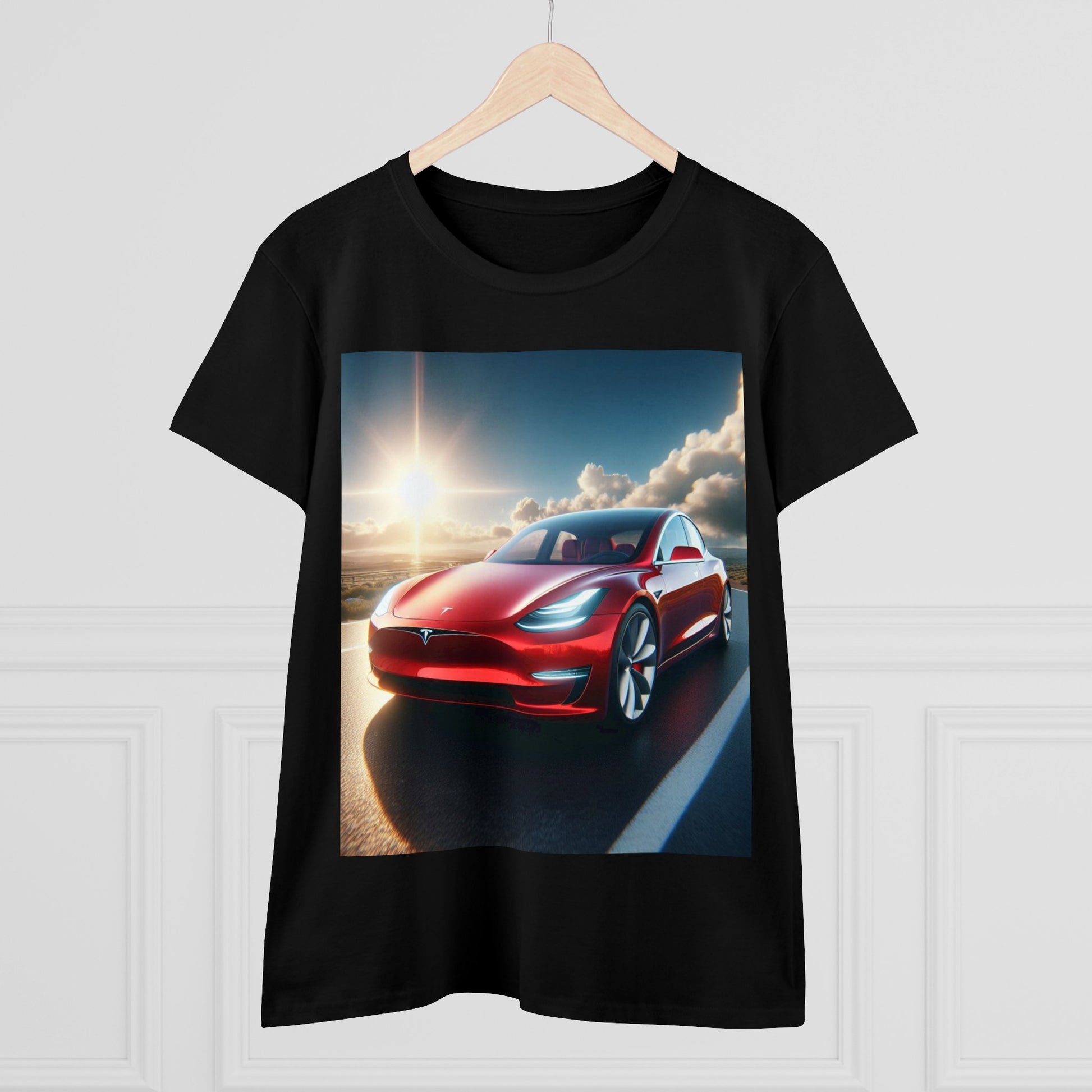 Red Tesla T-Shirt T-Shirt Printify   