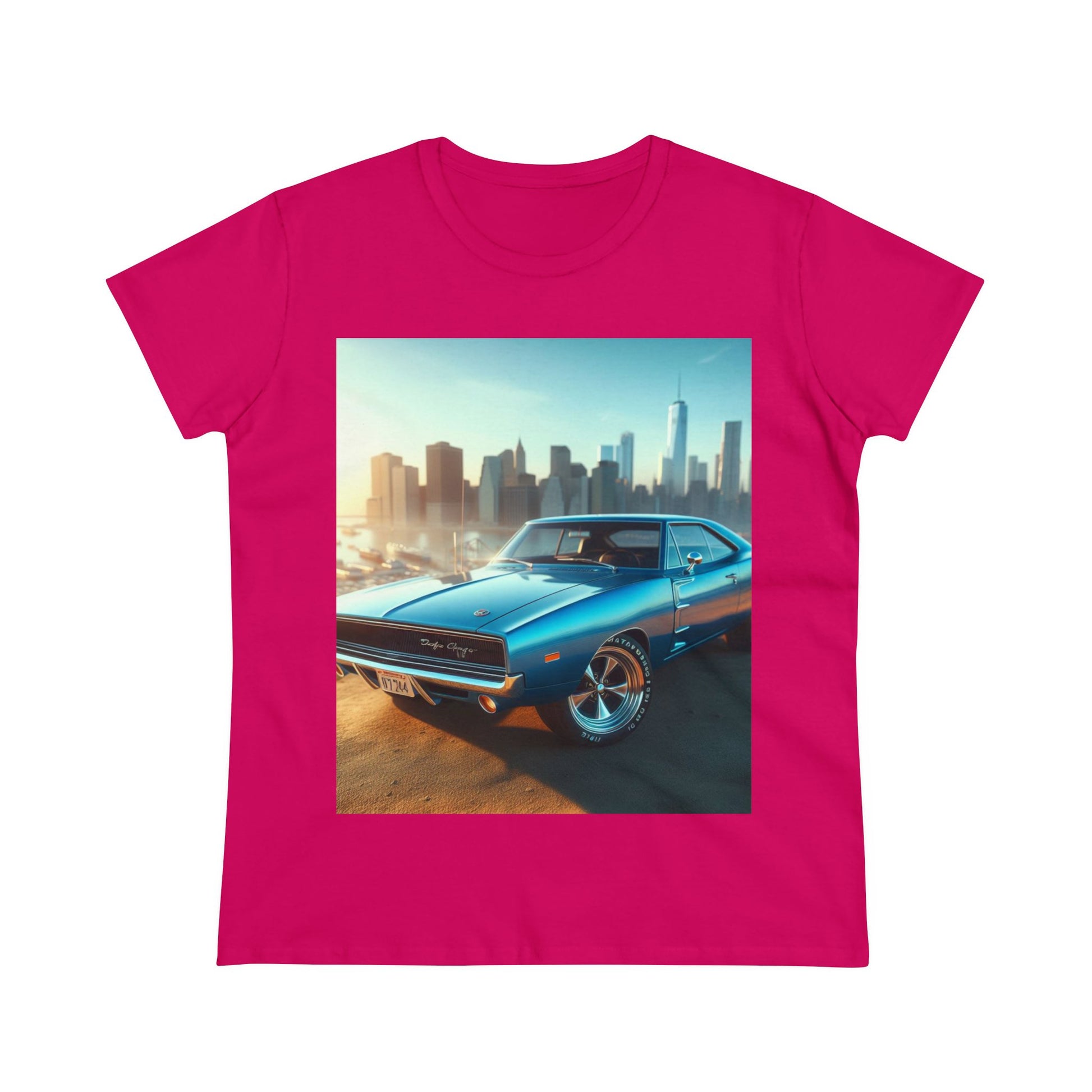 1970 Blue Dodge Charger T-Shirt T-Shirt Printify Heliconia S 