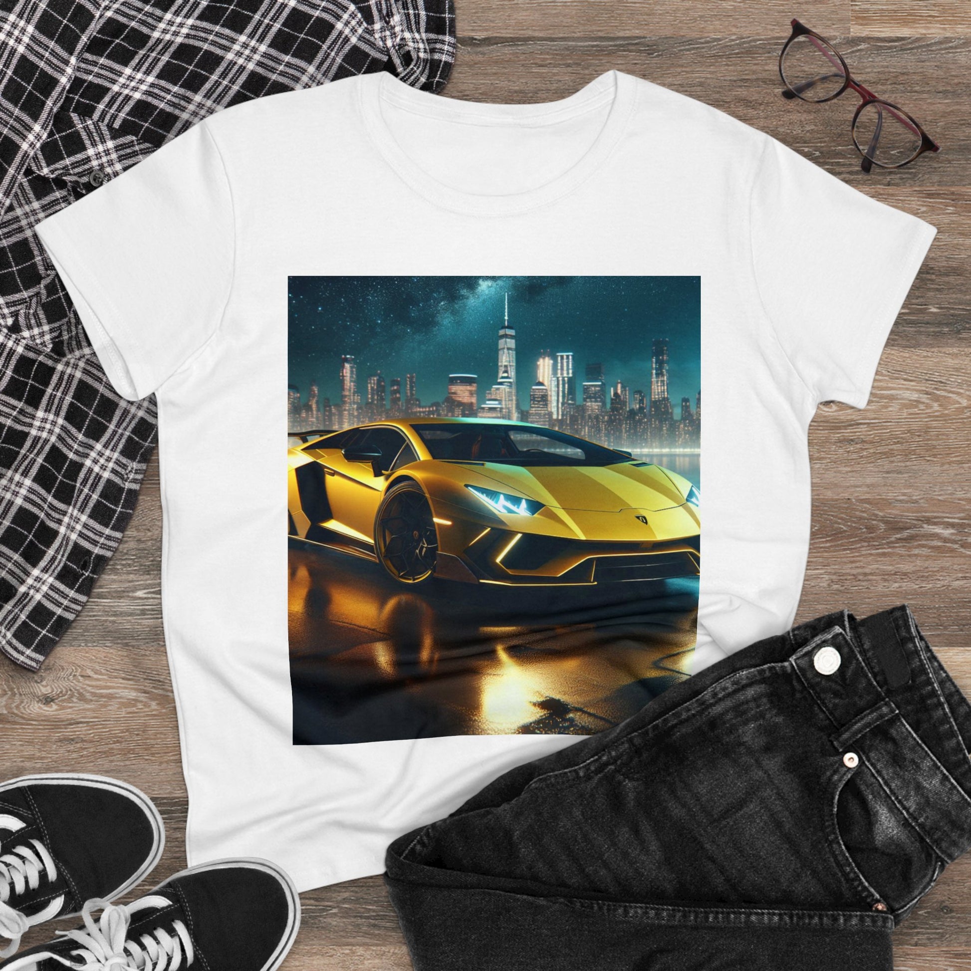 Yellow Lamborghini T-Shirt T-Shirt Printify   