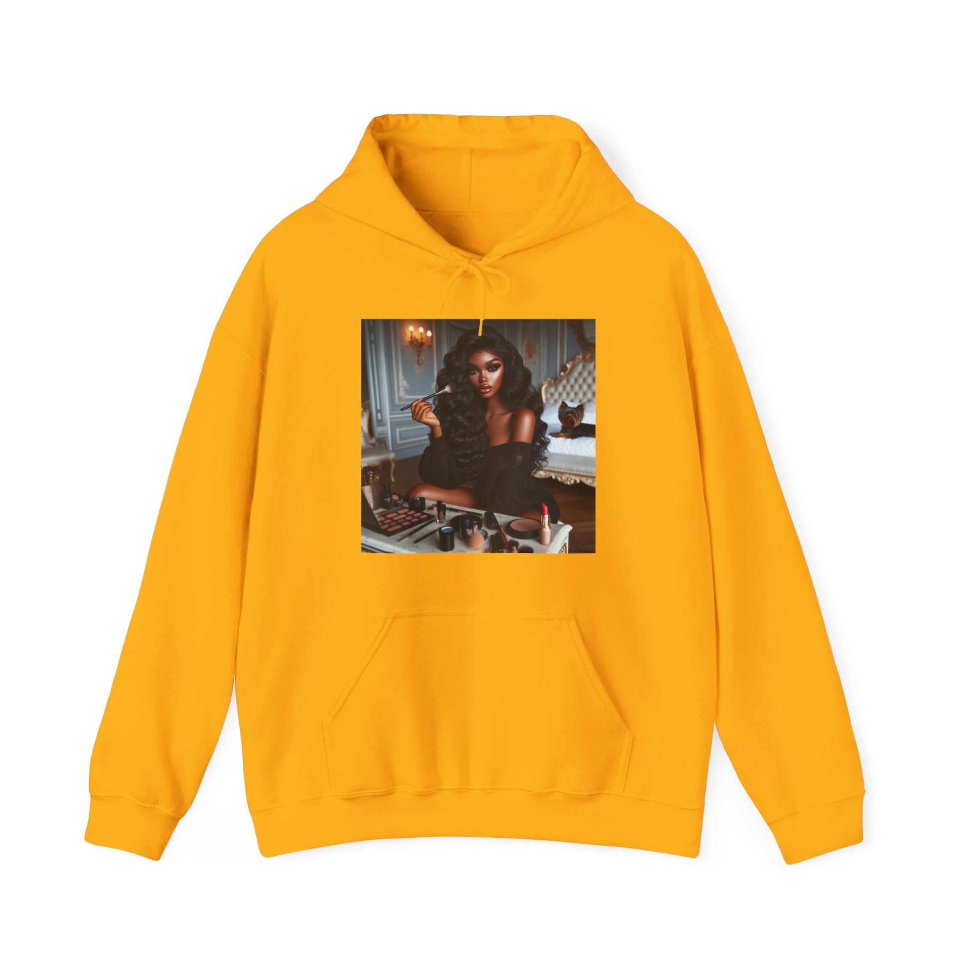 Make Up Time Hoodie Hoodie Printify Gold S 