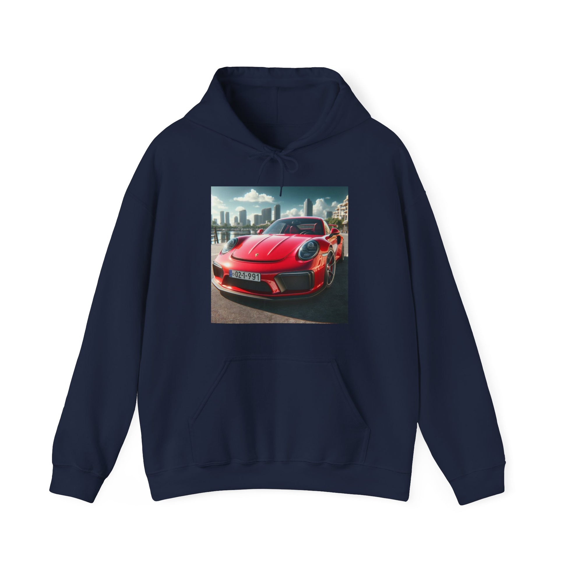 Red Porsche Hoodie Hoodie Printify Navy S 