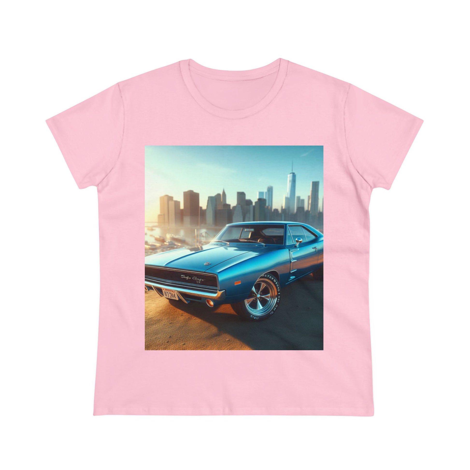 1970 Blue Dodge Charger T-Shirt T-Shirt Printify Light Pink S 