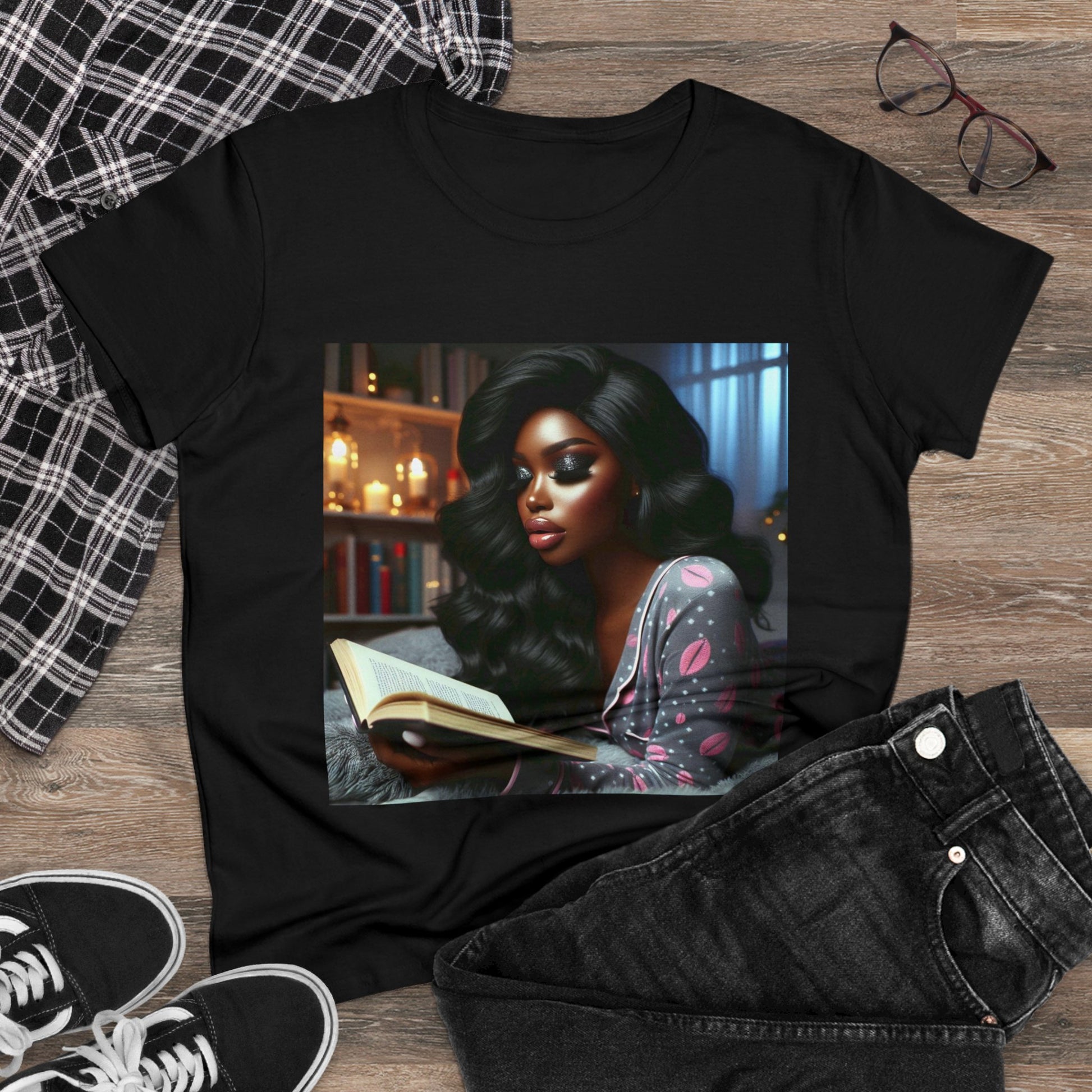 Late Night Book T-Shirt T-Shirt Printify   