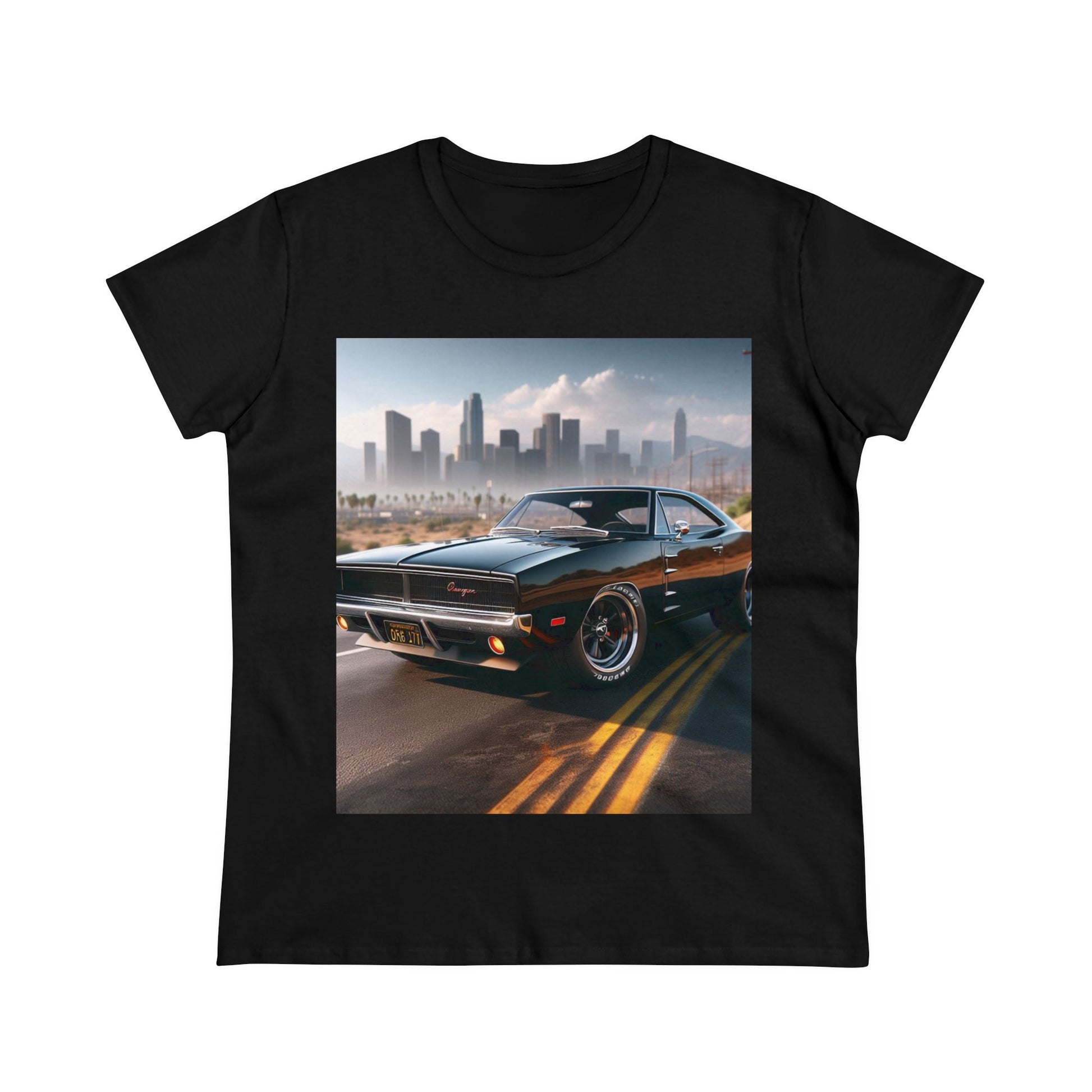 1970 Black Dodge Charge T-Shirt T-Shirt Printify Black S 