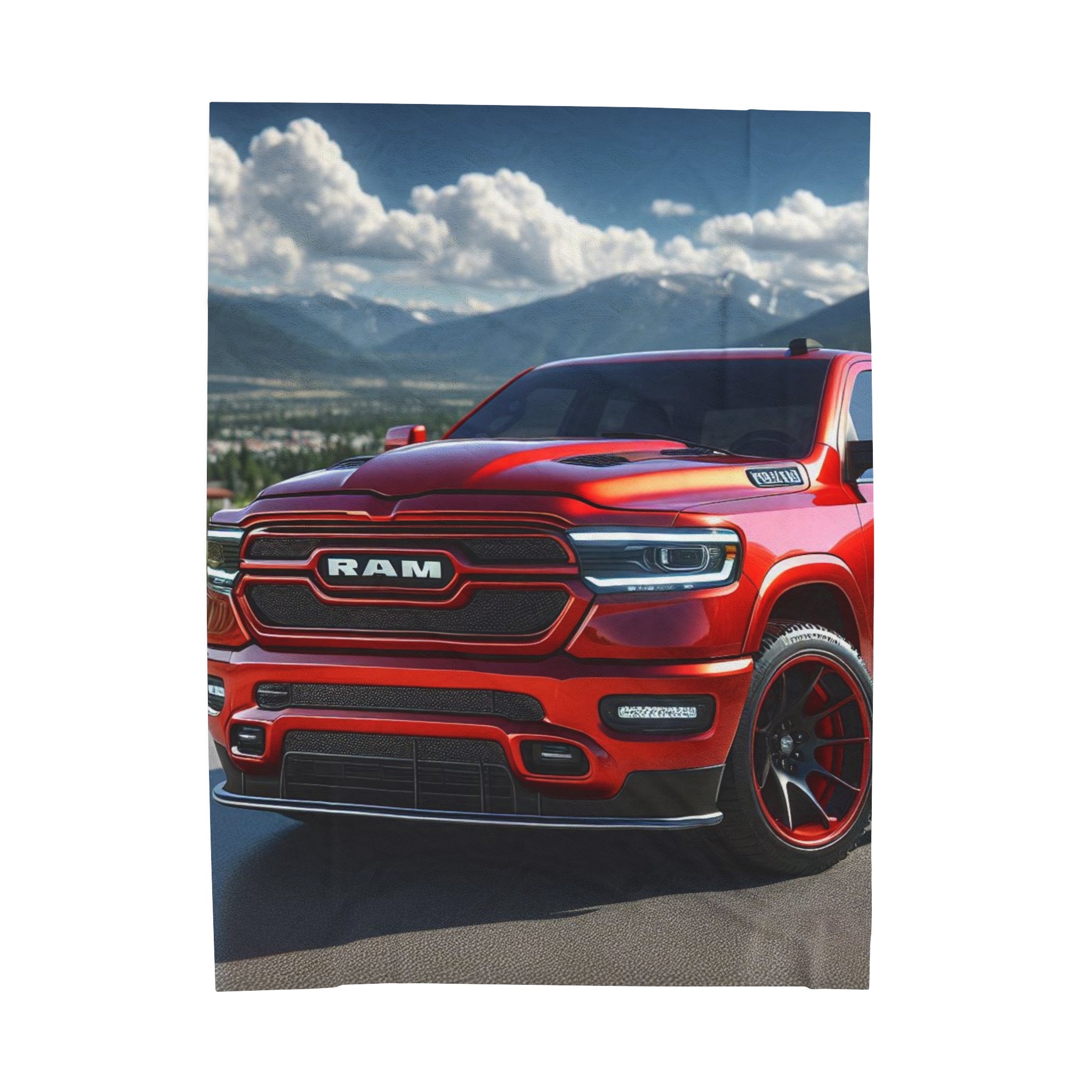 Red Dodge Ram Plush Blanket All Over Prints Printify 60" × 80"  