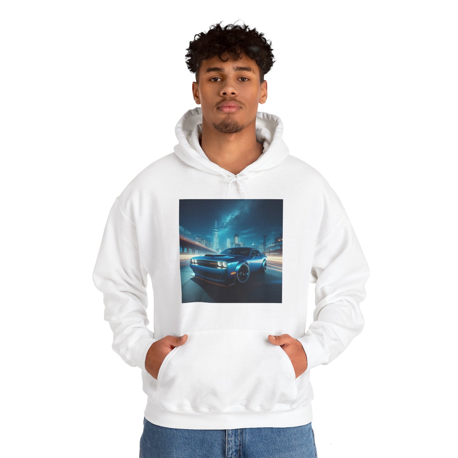 Blue Challenger Hoodie Hoodie Printify   