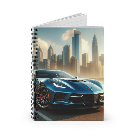 Blue Corvette Spiral Notebook Paper products Printify   
