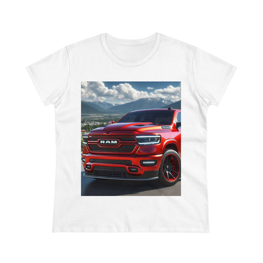 Red Dodge Ram T-Shirrt T-Shirt Printify White S 