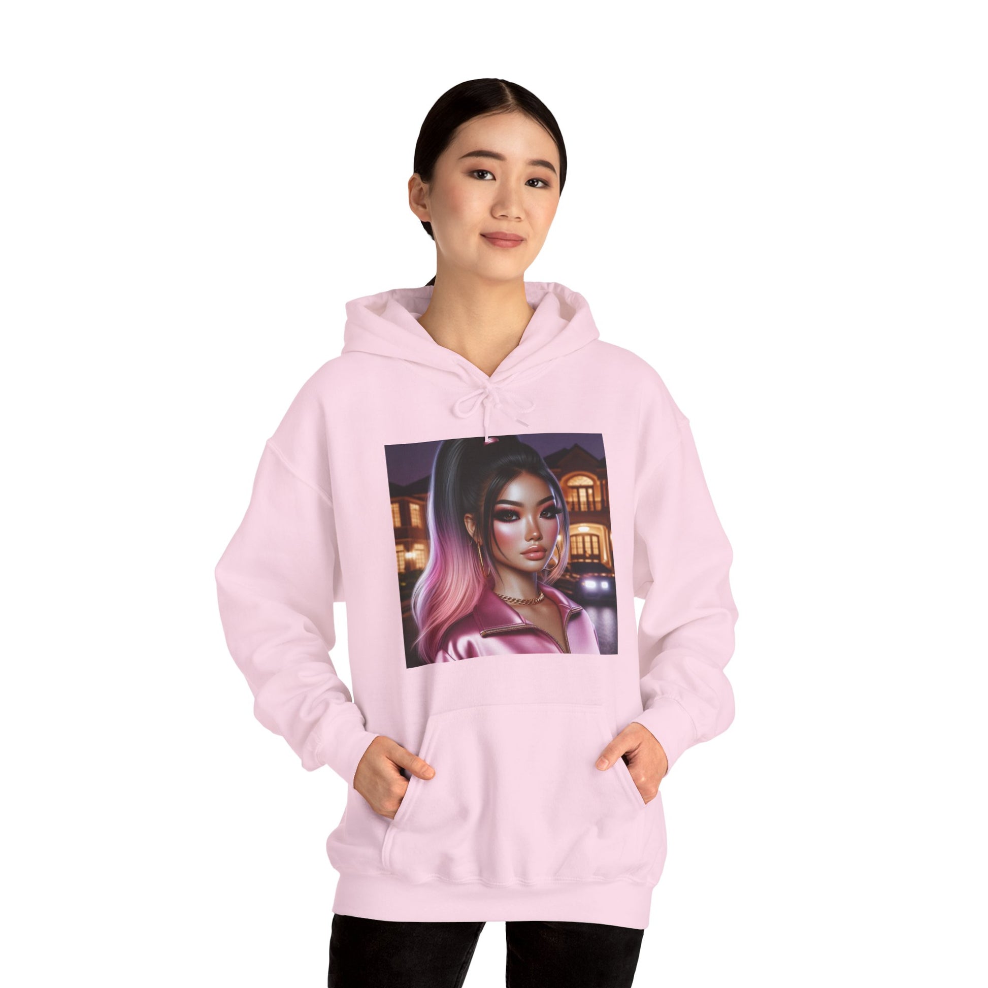 Pink at Night Hoodie Hoodie Printify   