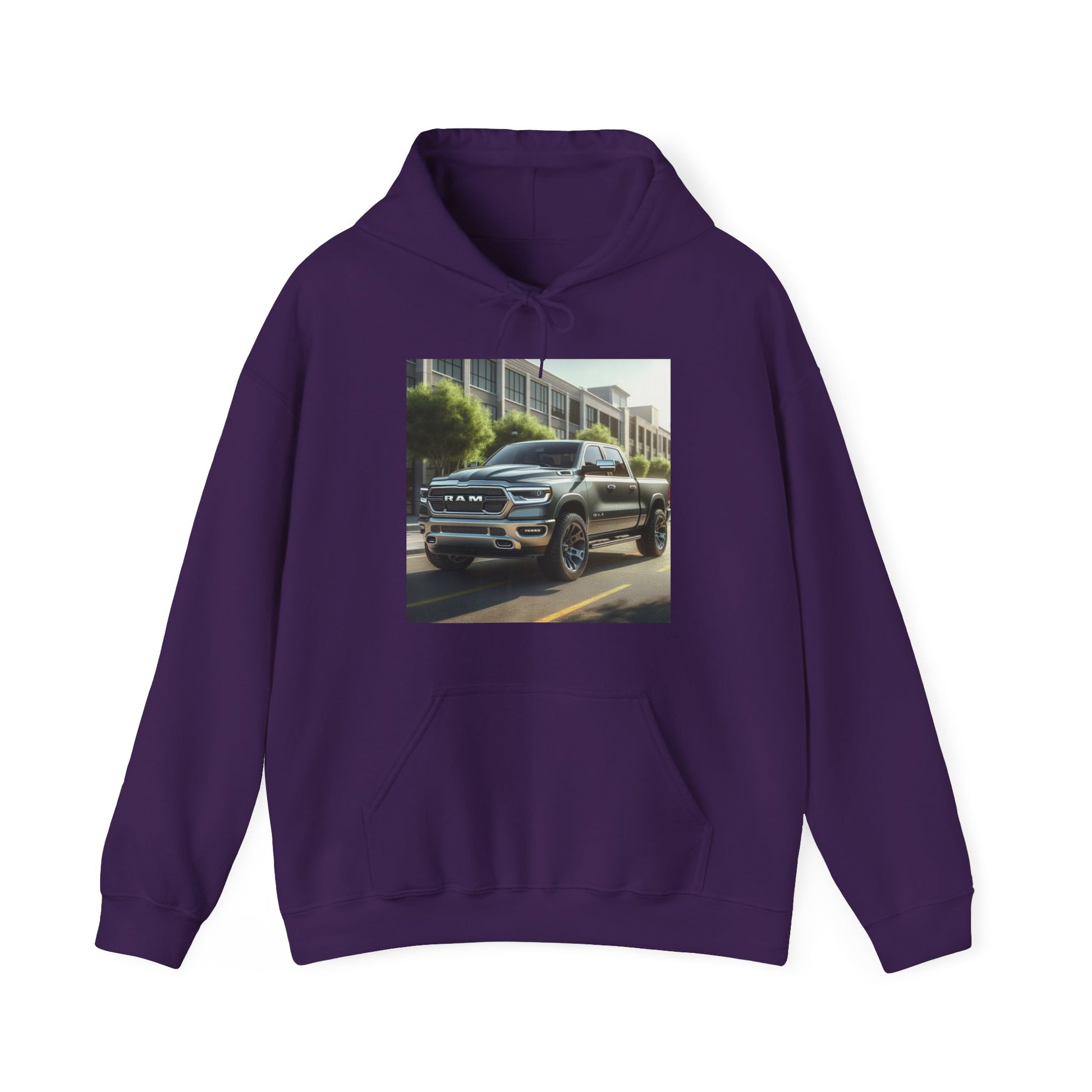 Gray Dodge Ram Hoodie Hoodie Printify Purple S 