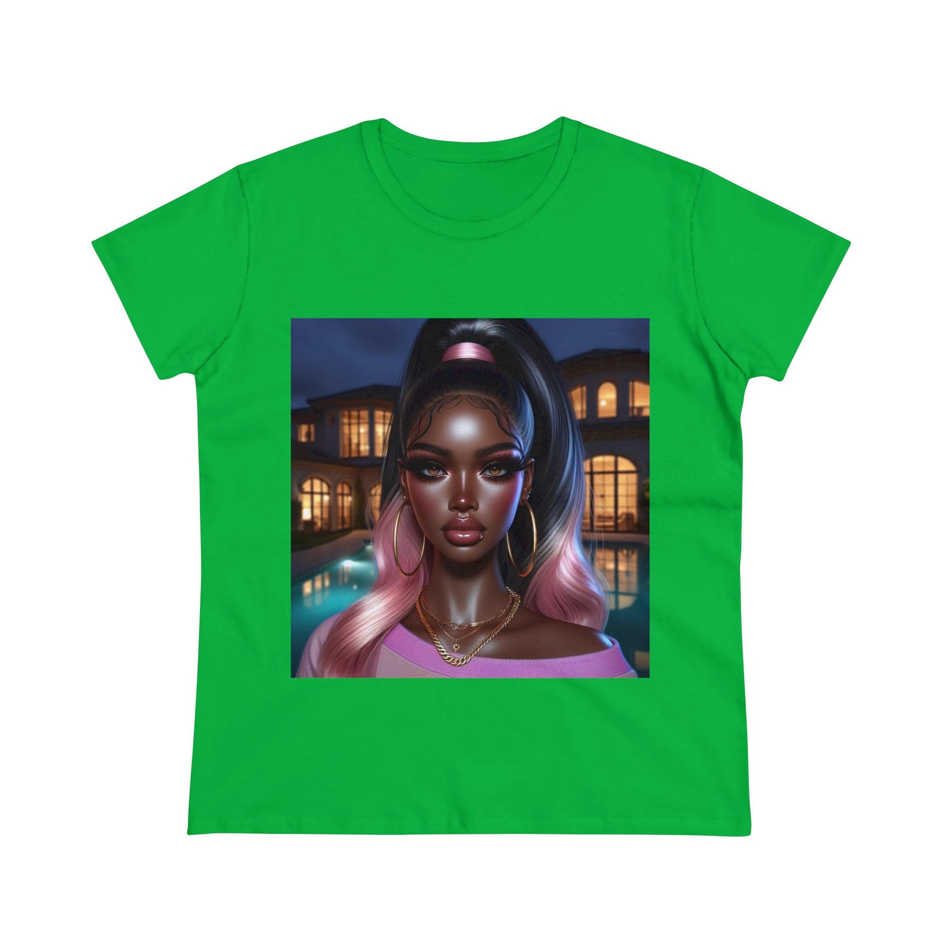 Pink at Night T-Shirt T-Shirt Printify Irish Green S 