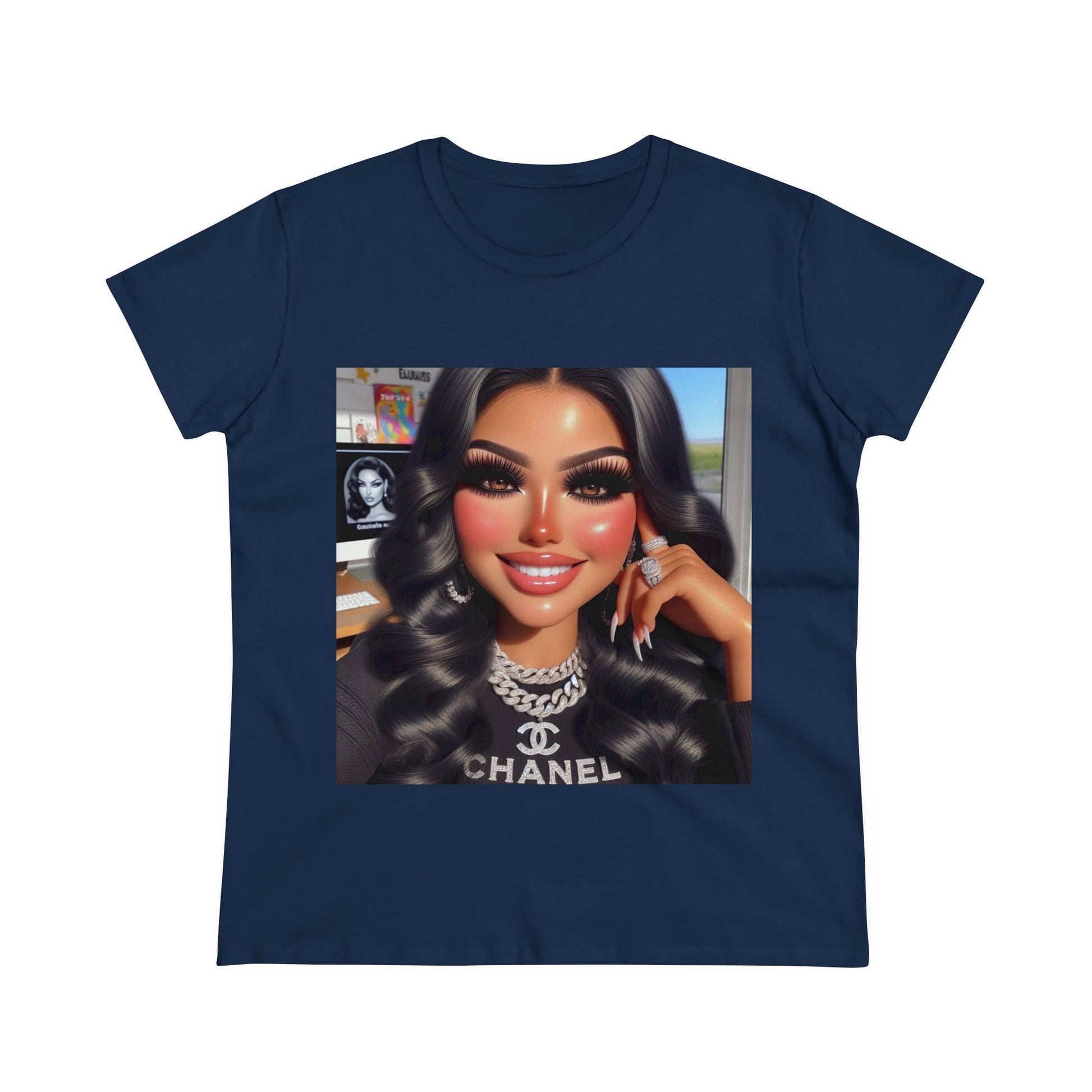 Chanel Mami T-Shirt T-Shirt Printify Navy S 