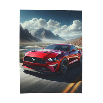 Red Mustang Plush Blanket All Over Prints Printify 60" × 80"  