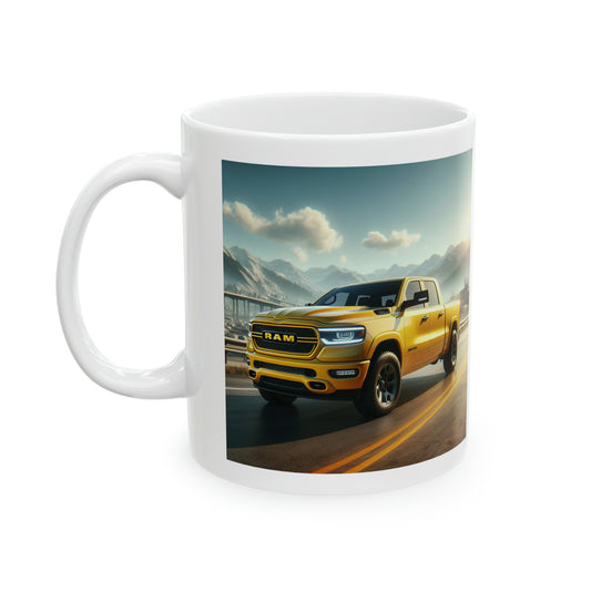 Yellow Dodge Ram Mug Mug Printify 11oz  
