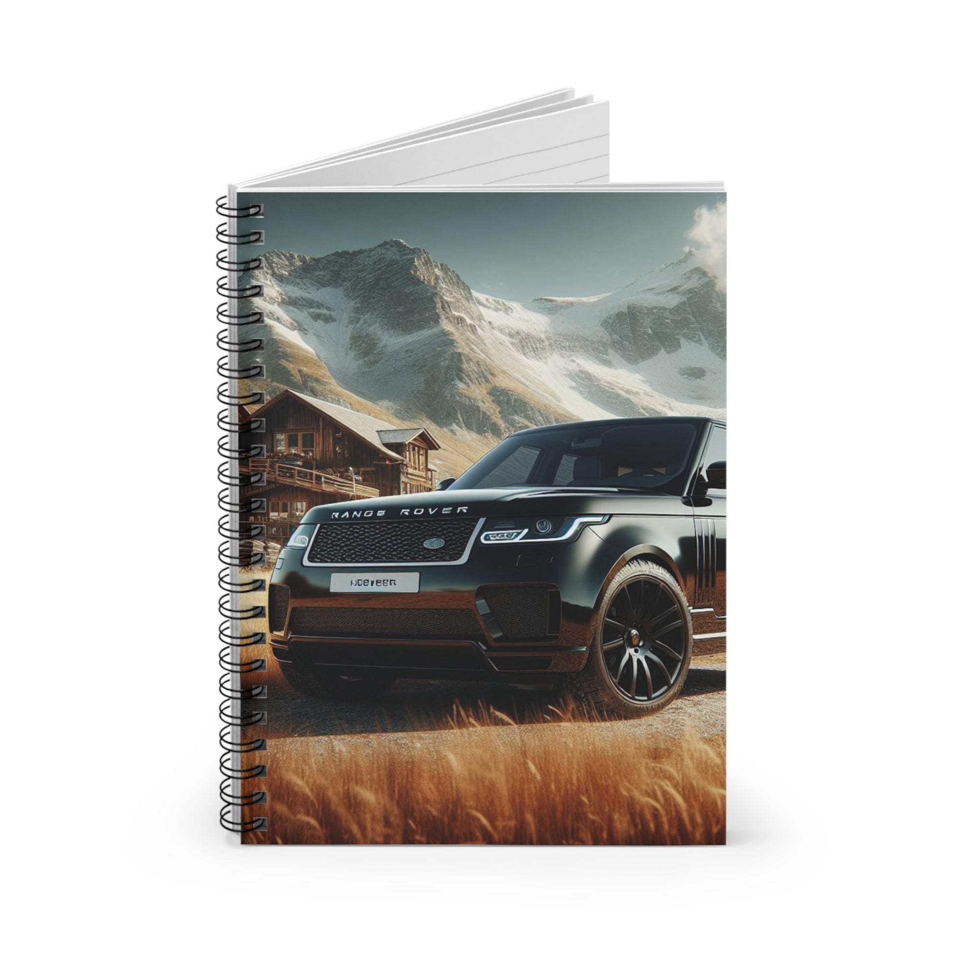 Black Range Rover Spiral Notebook Paper products Printify   